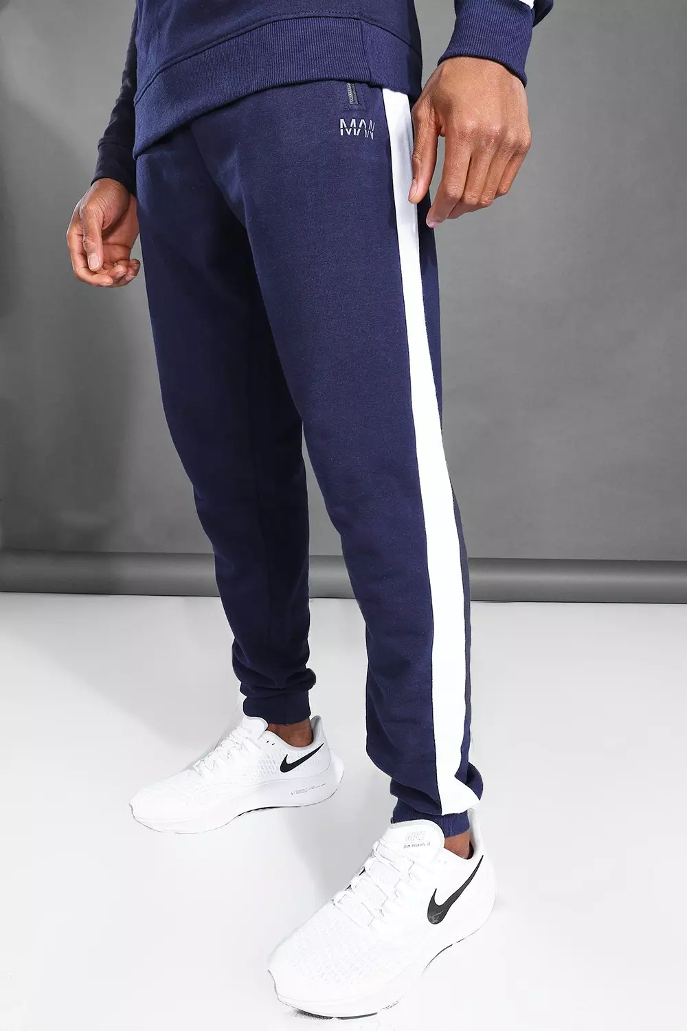 MAN Active Side Stripe Joggers boohooMAN UK