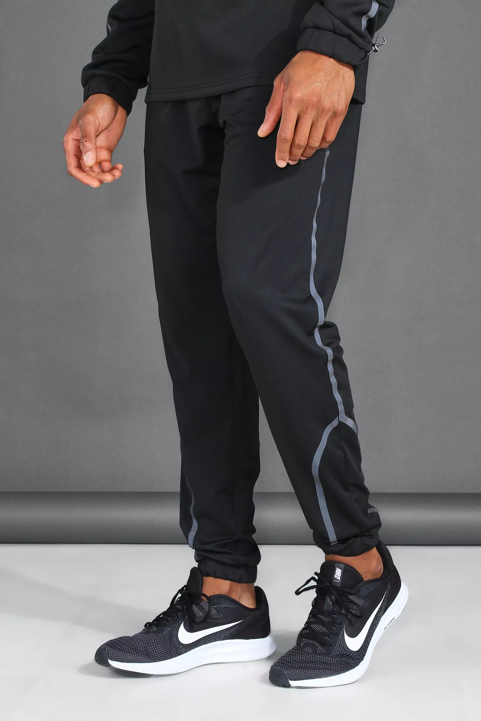 Man Active Reflective Track Joggers boohooMAN
