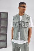 Tailored Utility Vest, Olive