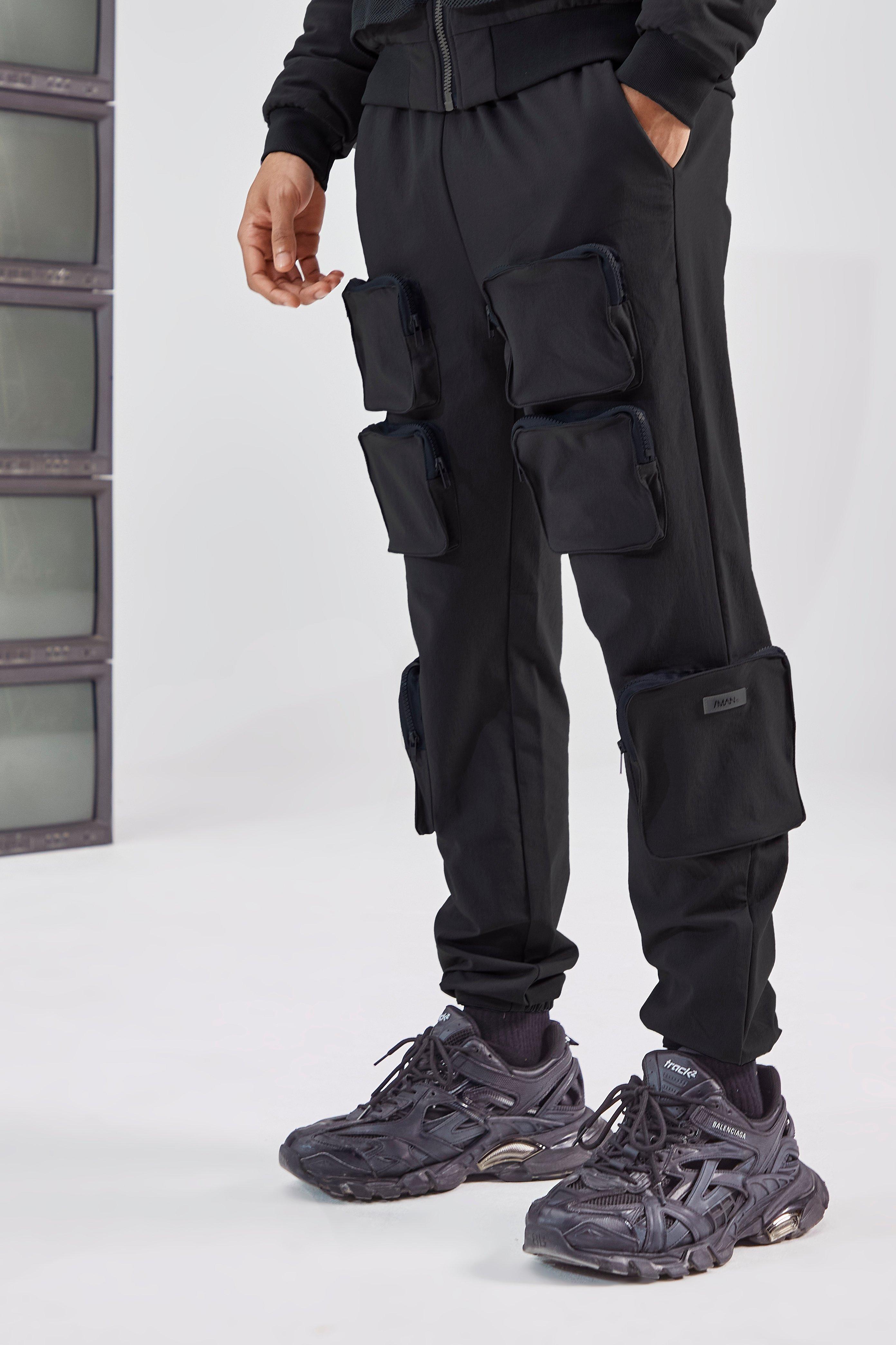 boohooMAN Men's Relaxed 3D Pocket Cargo Pants