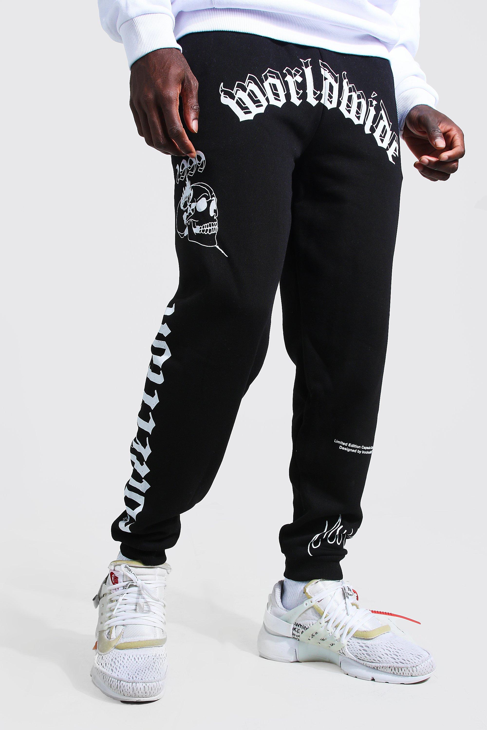 Regular Fit Floral Worldwide Graphic Joggers