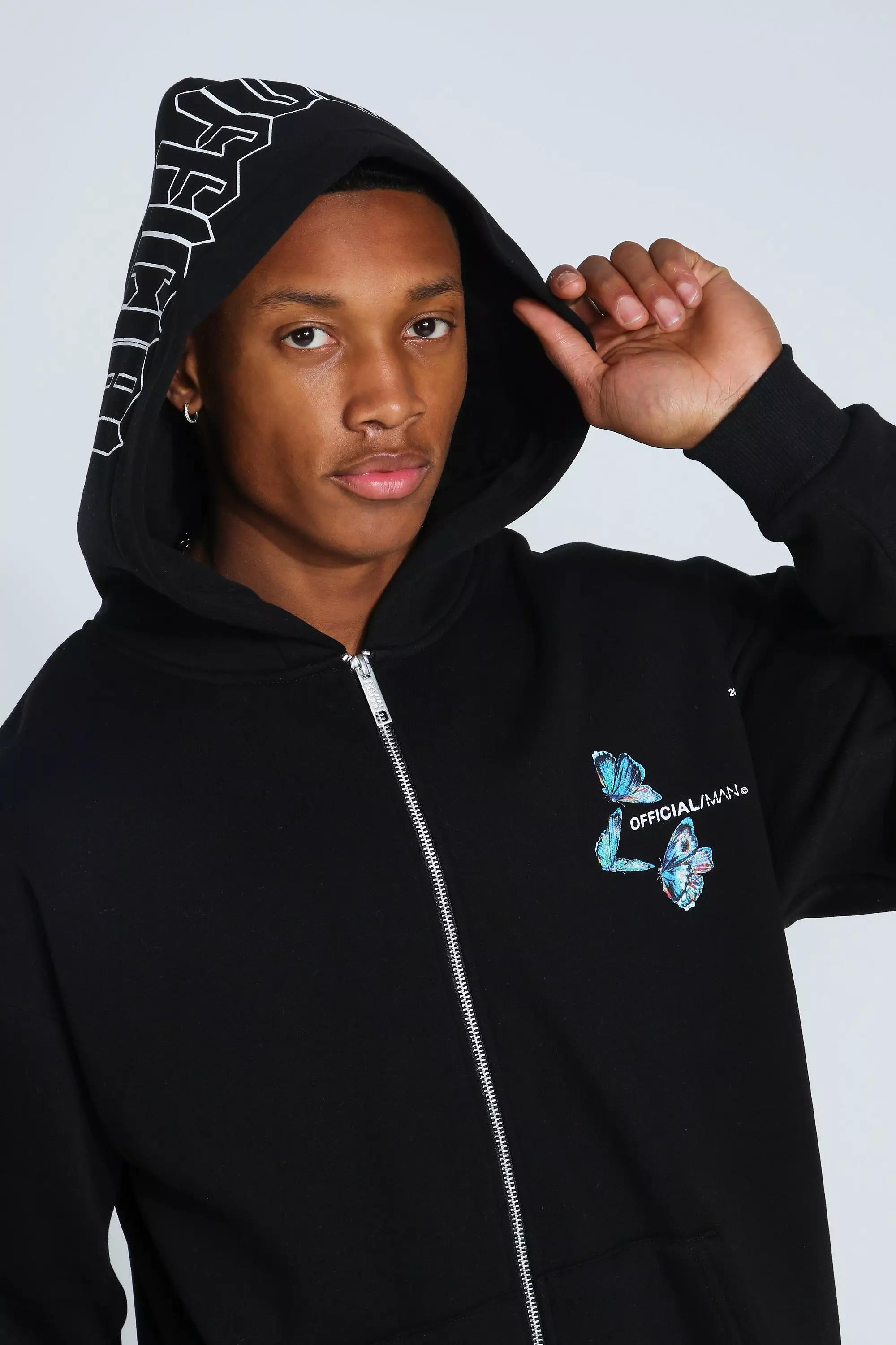 Hoodie with design on hood on sale