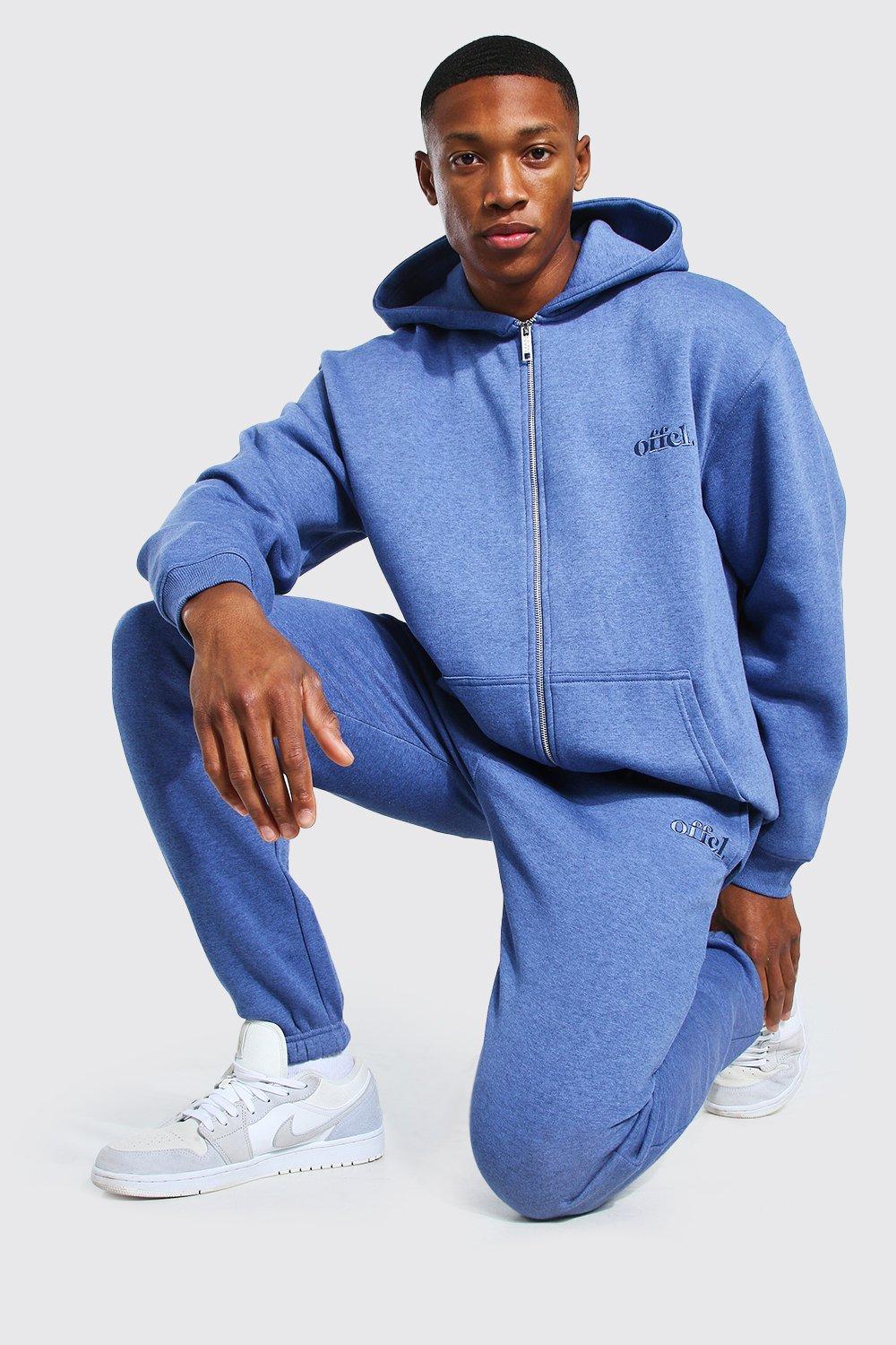 Oversized Official Overdyed Zip Hooded Tracksuit boohooMAN USA