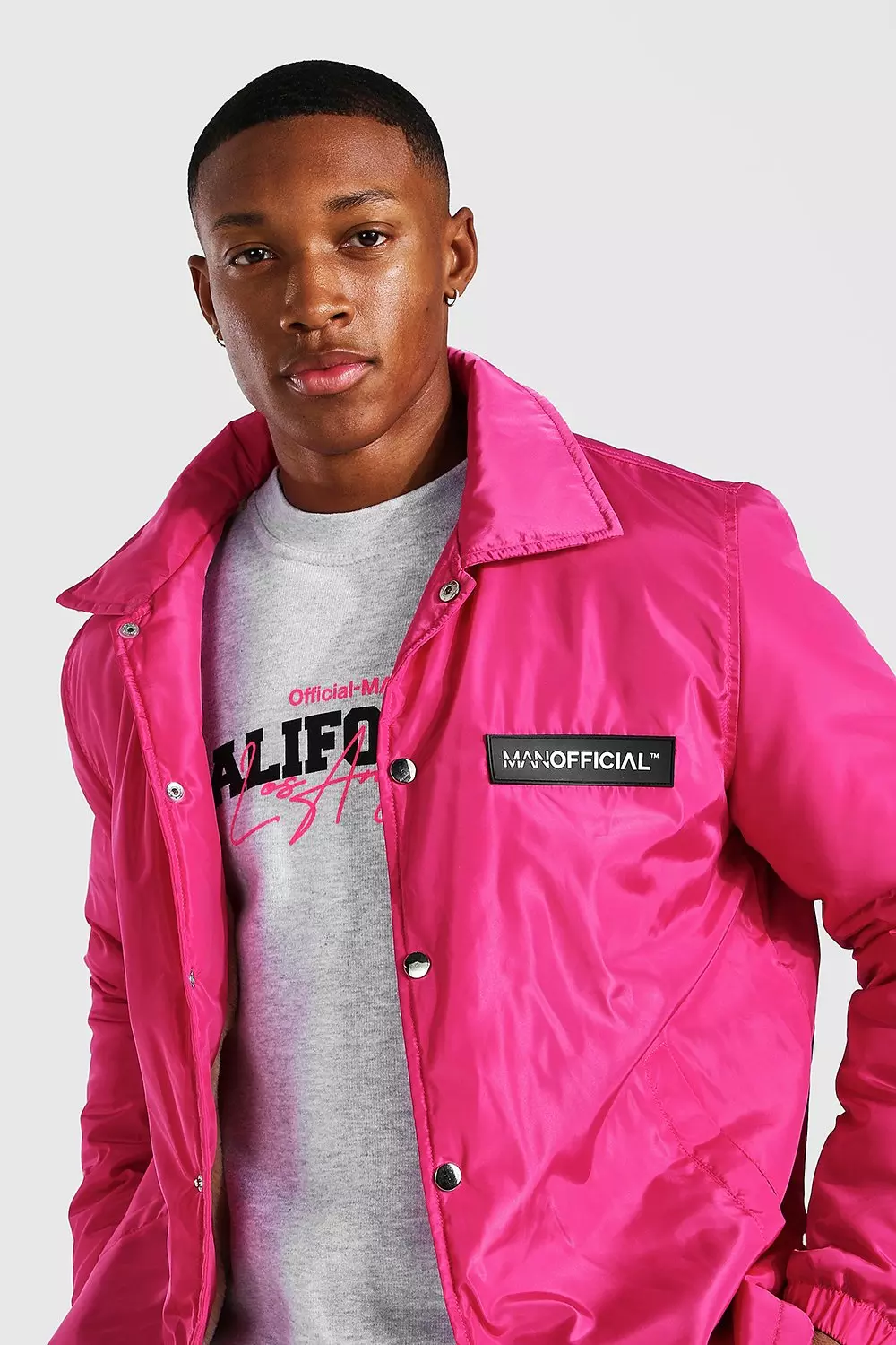 Pink coach jacket mens store