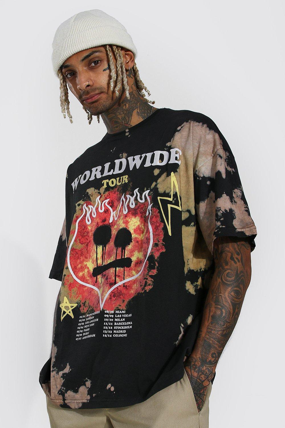 Felpa Tour Drip oversize effetto tie-dye con cappuccio