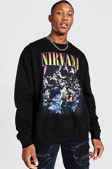 Oversized Nirvana License Sweatshirt | boohooMAN USA