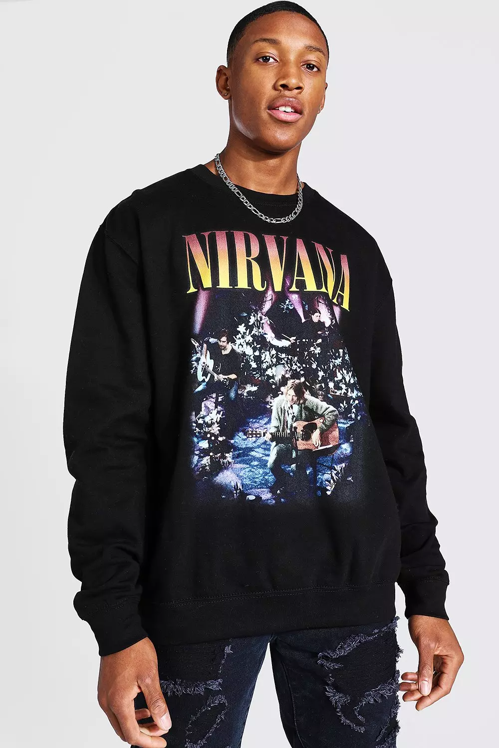 スウェット・トレーナー Luxury Street Wear vintage sweat black nirbana unisexual mzz03305_black_xl?$