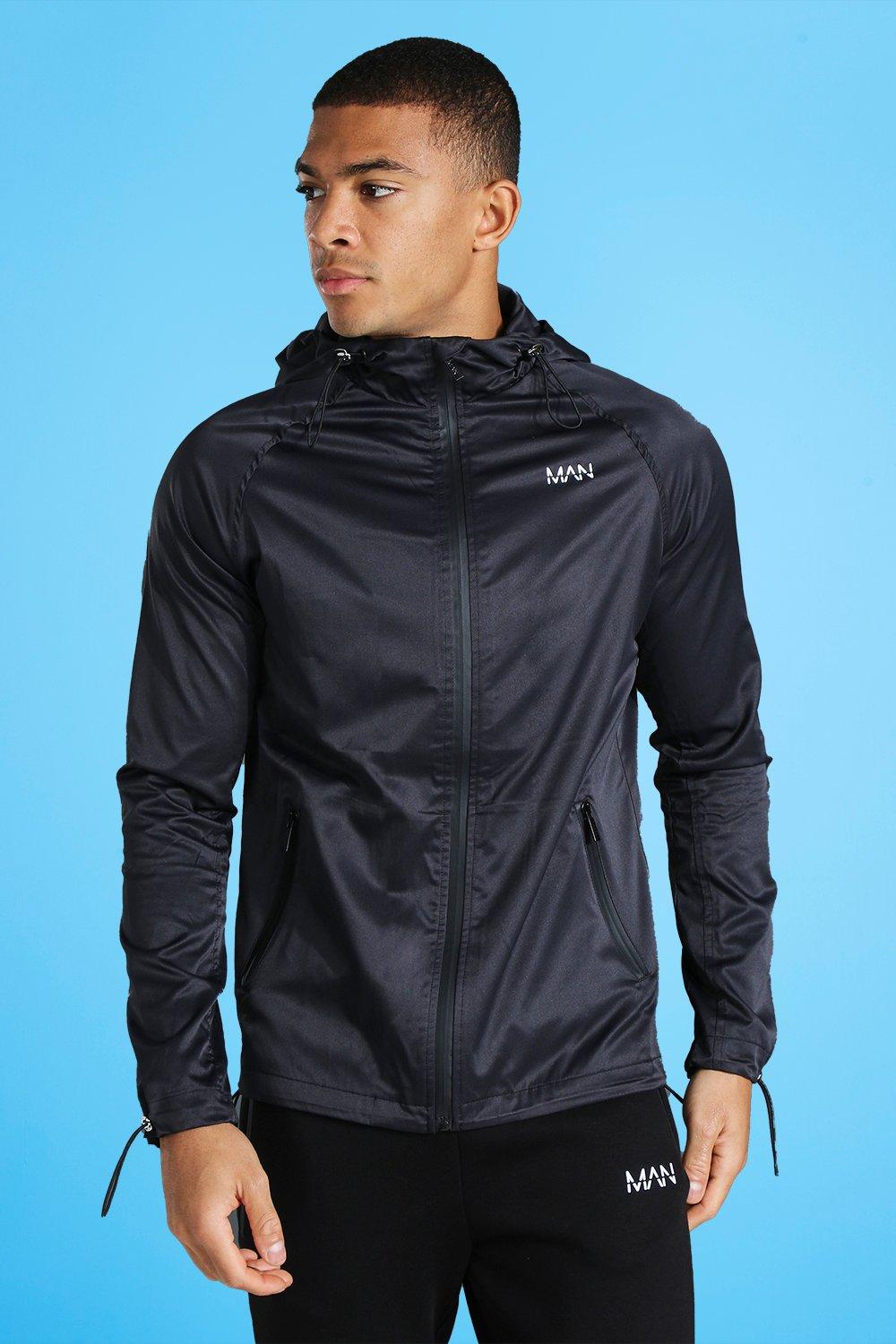 boohooMAN Man Active Gym Tonal Windbreaker - Black - Size XS