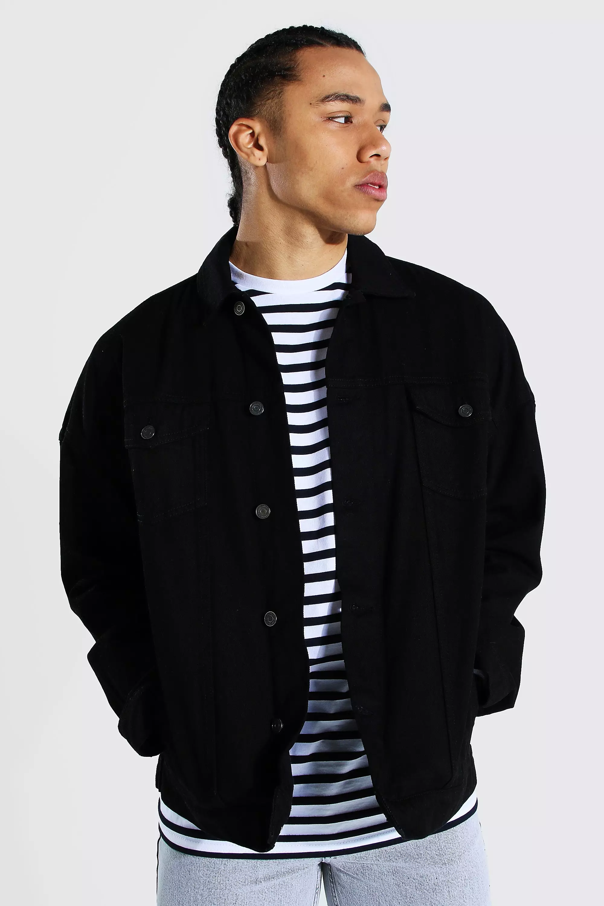 Tall Oversized Denim Western Jacket boohooMAN DE