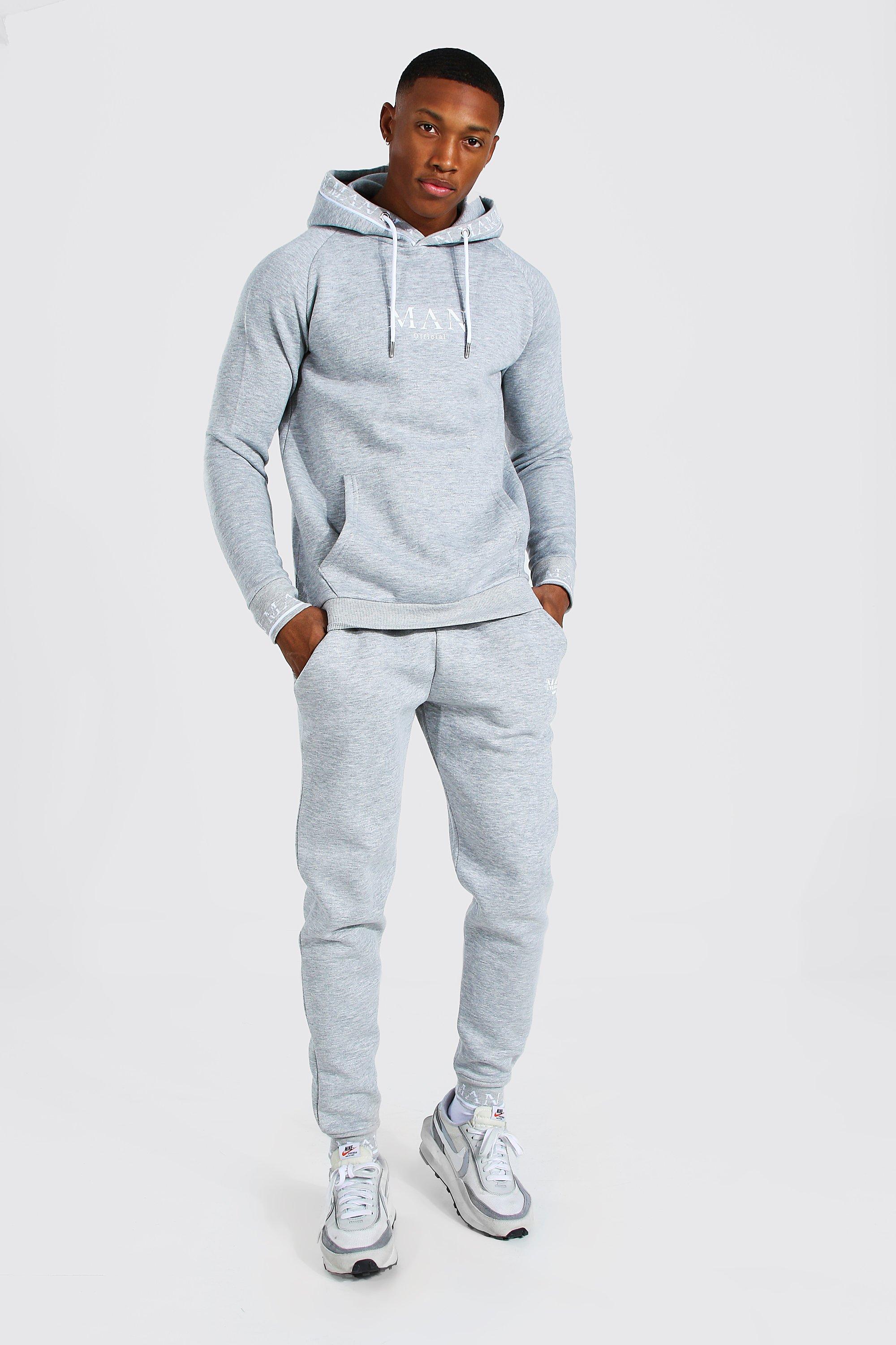boohooman beige tracksuit