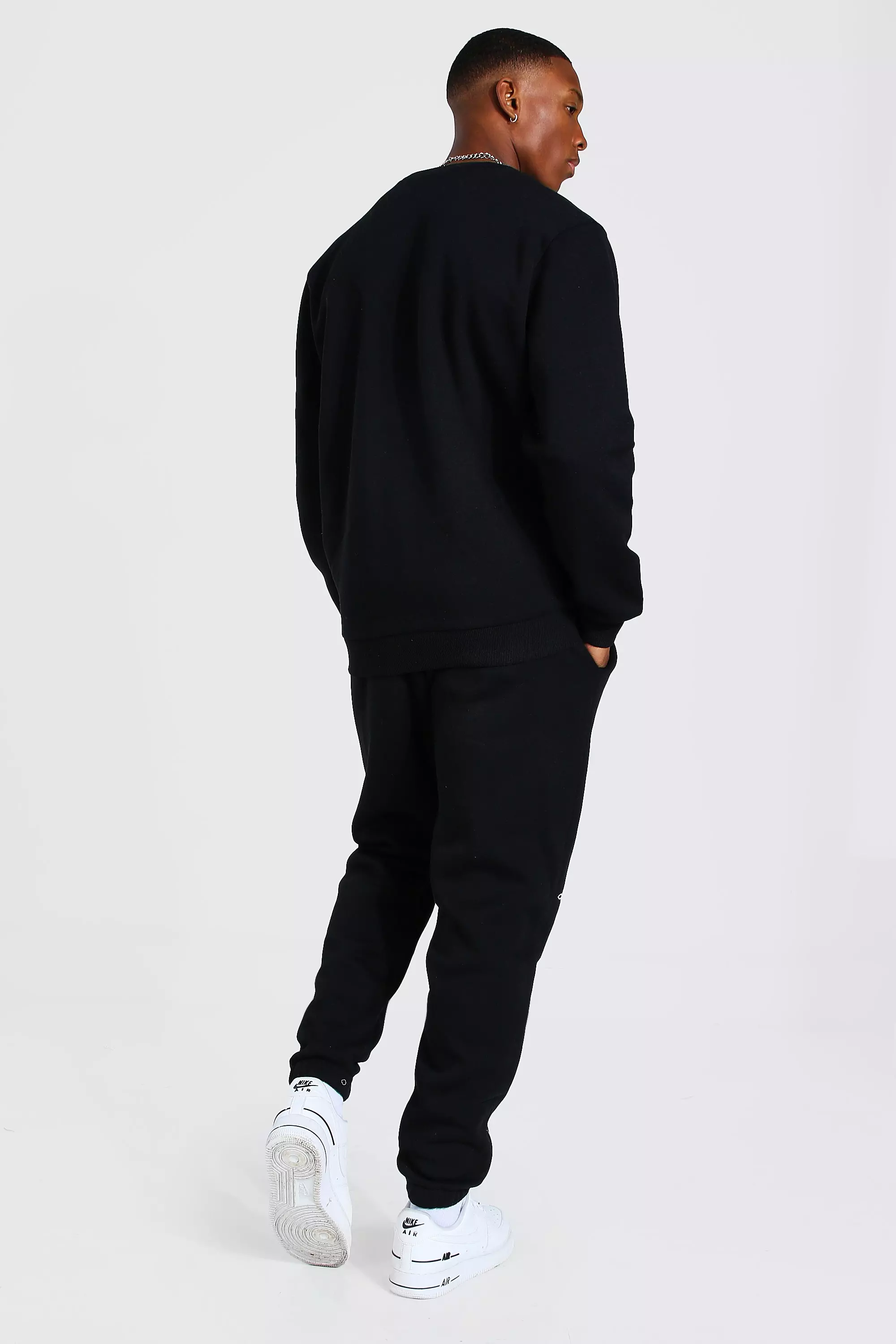 Zwart Oversized Man Graffiti Trainingspak Met Sweater alternatieve afbeelding