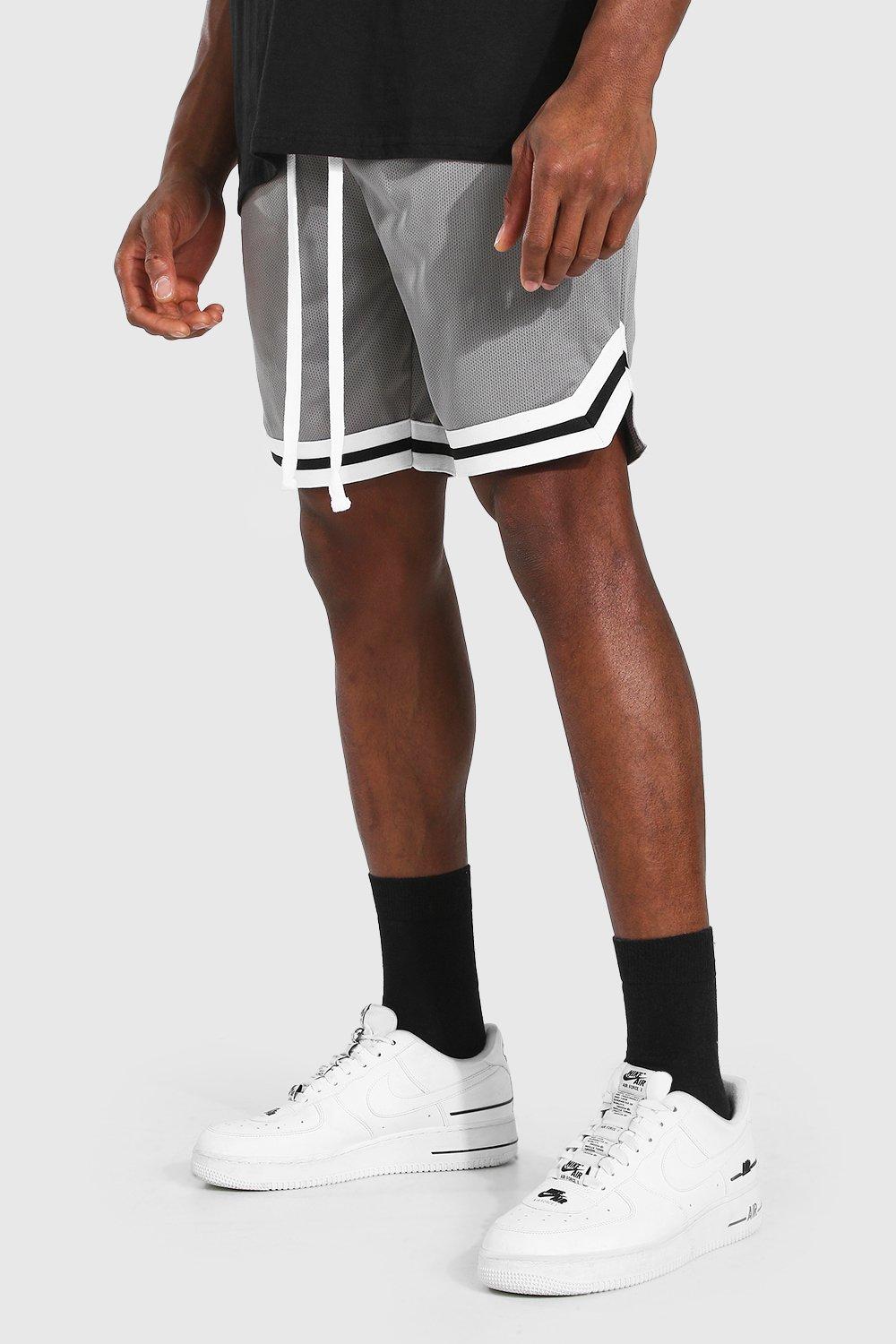 Mesh Basketball Shorts With Tape | boohooMAN USA