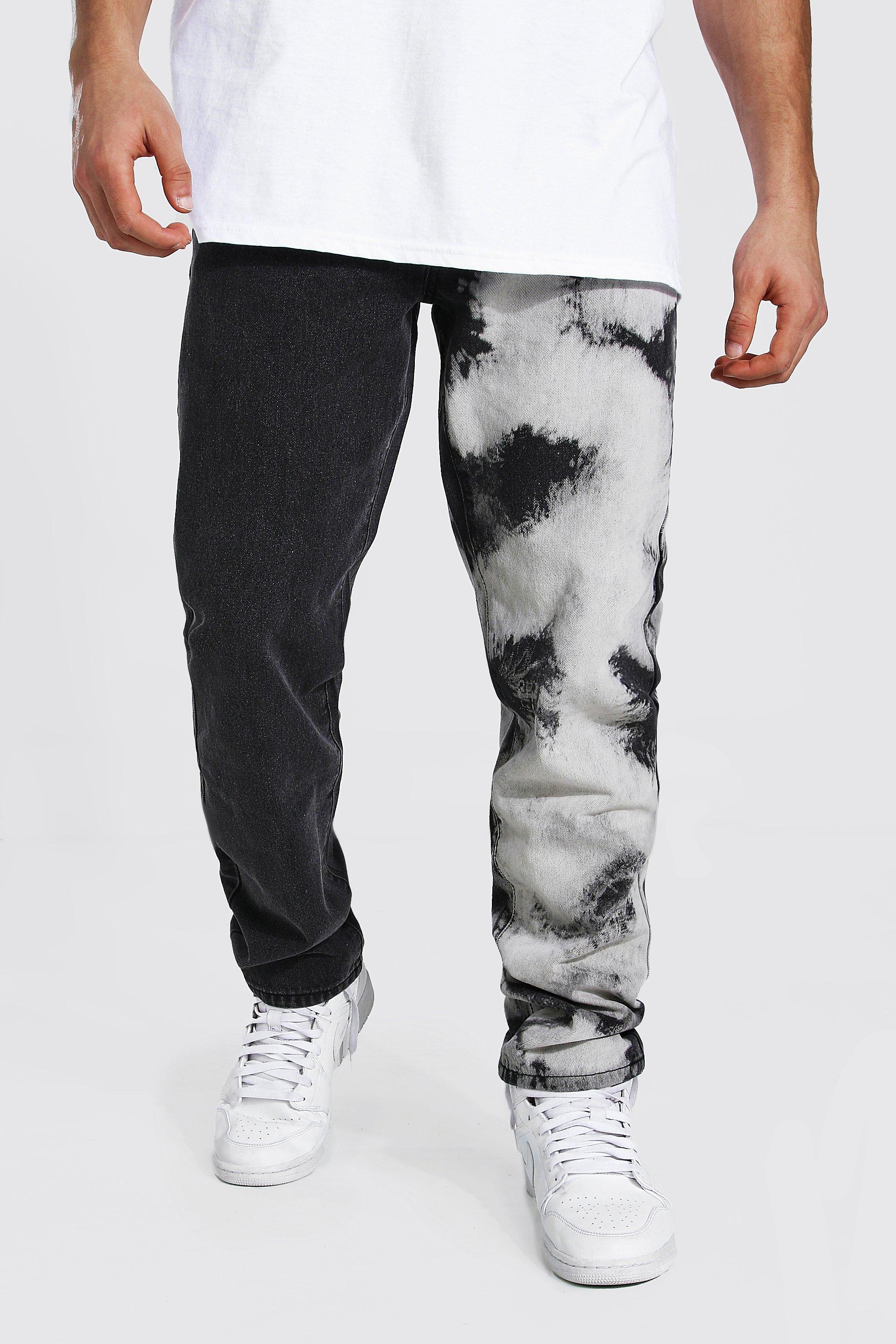 Leg Splice Tie Dye | boohooMAN USA