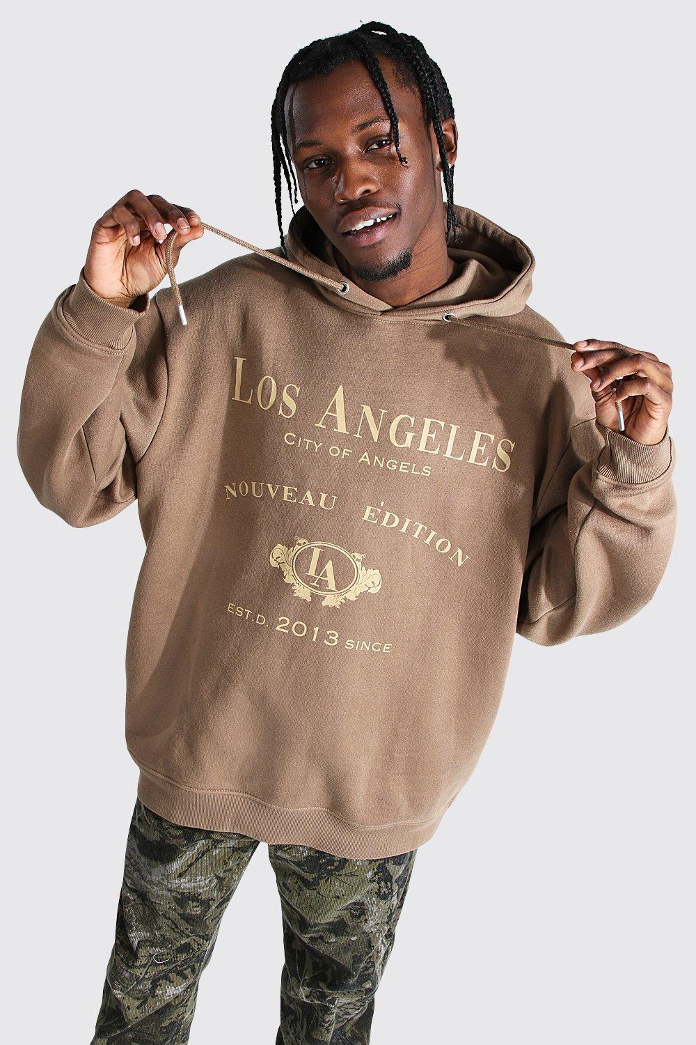 Los Angeles Oversized Hoodie | boohooMAN USA