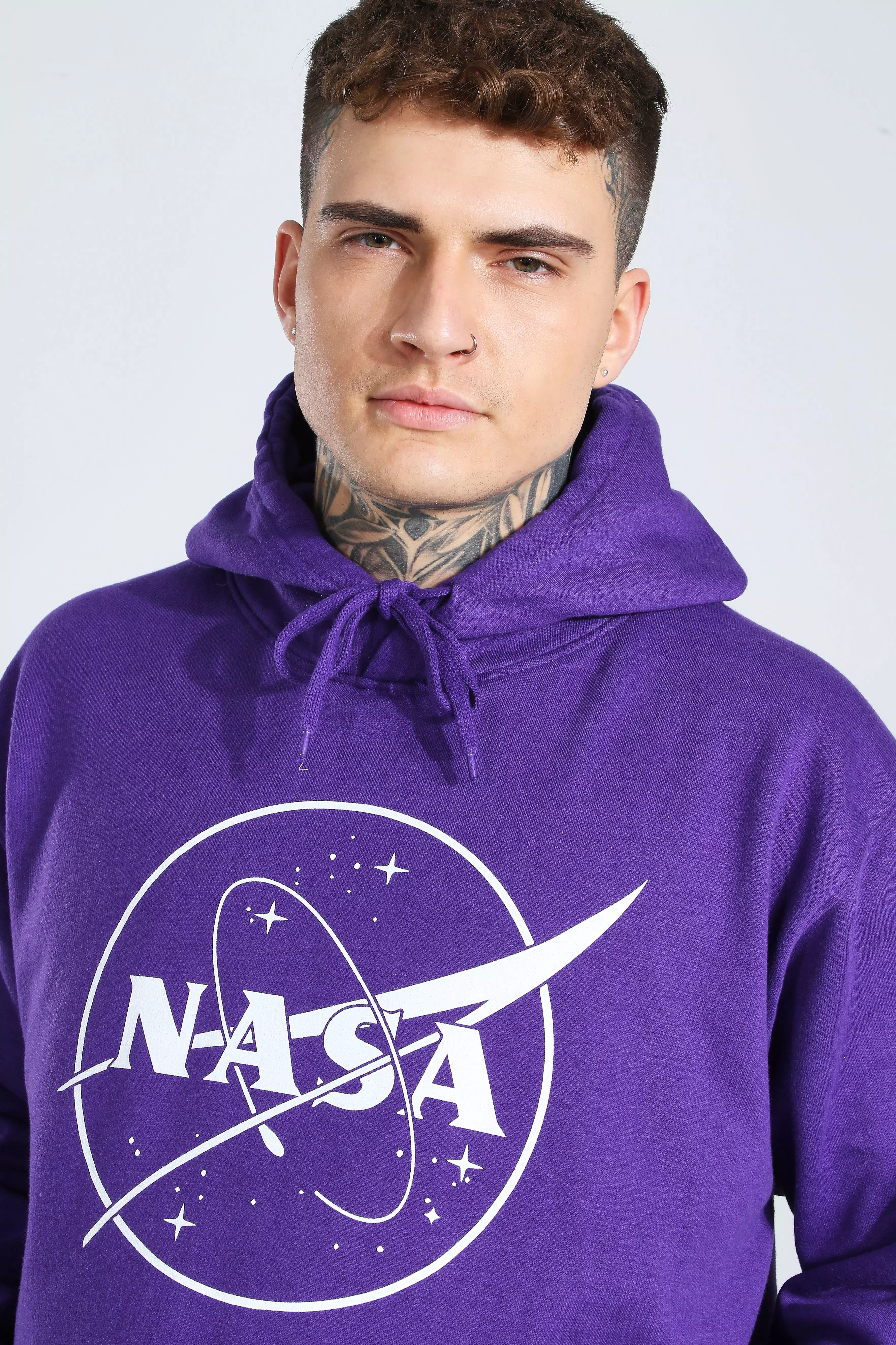 Oversized Nasa Print Hoodie boohooMAN