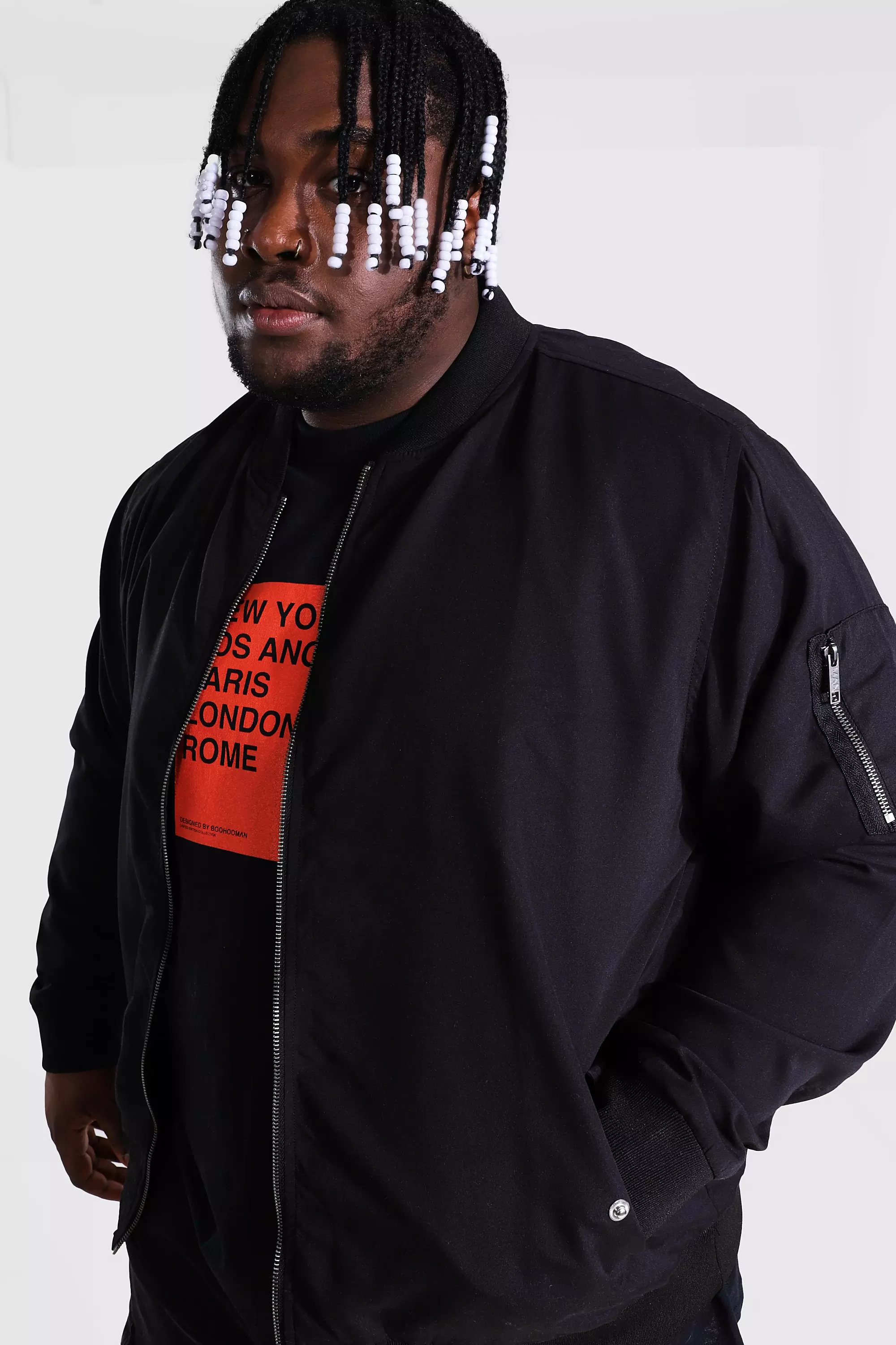 Giacca Bomber Taglie Forti Ma1, Black immagine alternativa