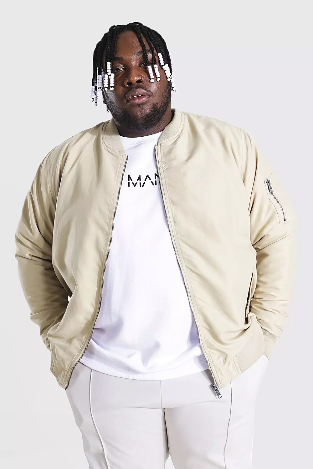 Plus Size Ma1 Bomber Jacket boohooMAN