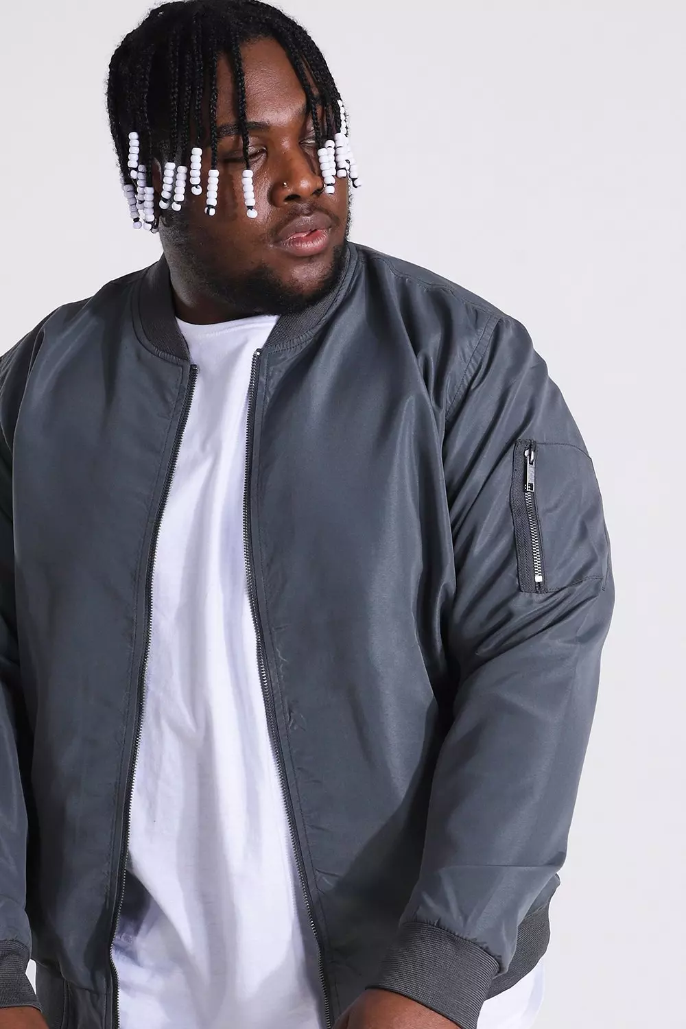 Plus Size Ma1 Bomber Jacket boohooMAN