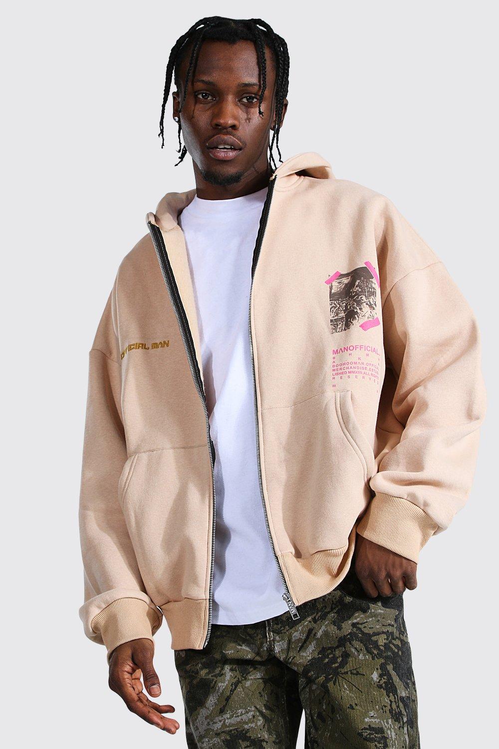 Boohooman zip up hoodie hot sale