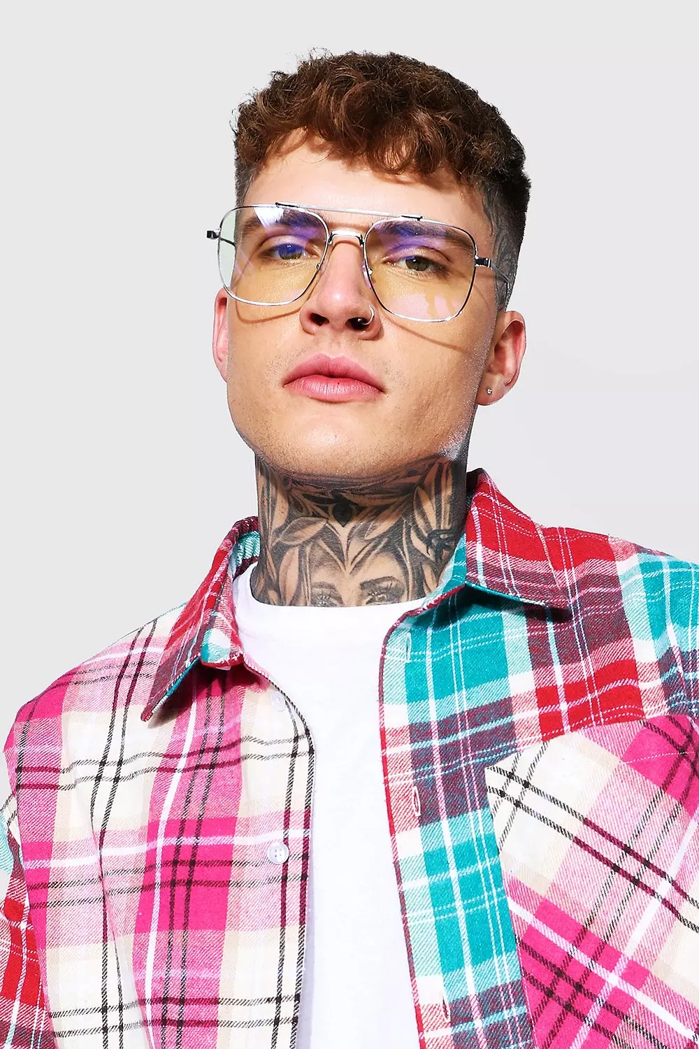 Aviator Clear Lens Fashion Glasses boohooMAN UK