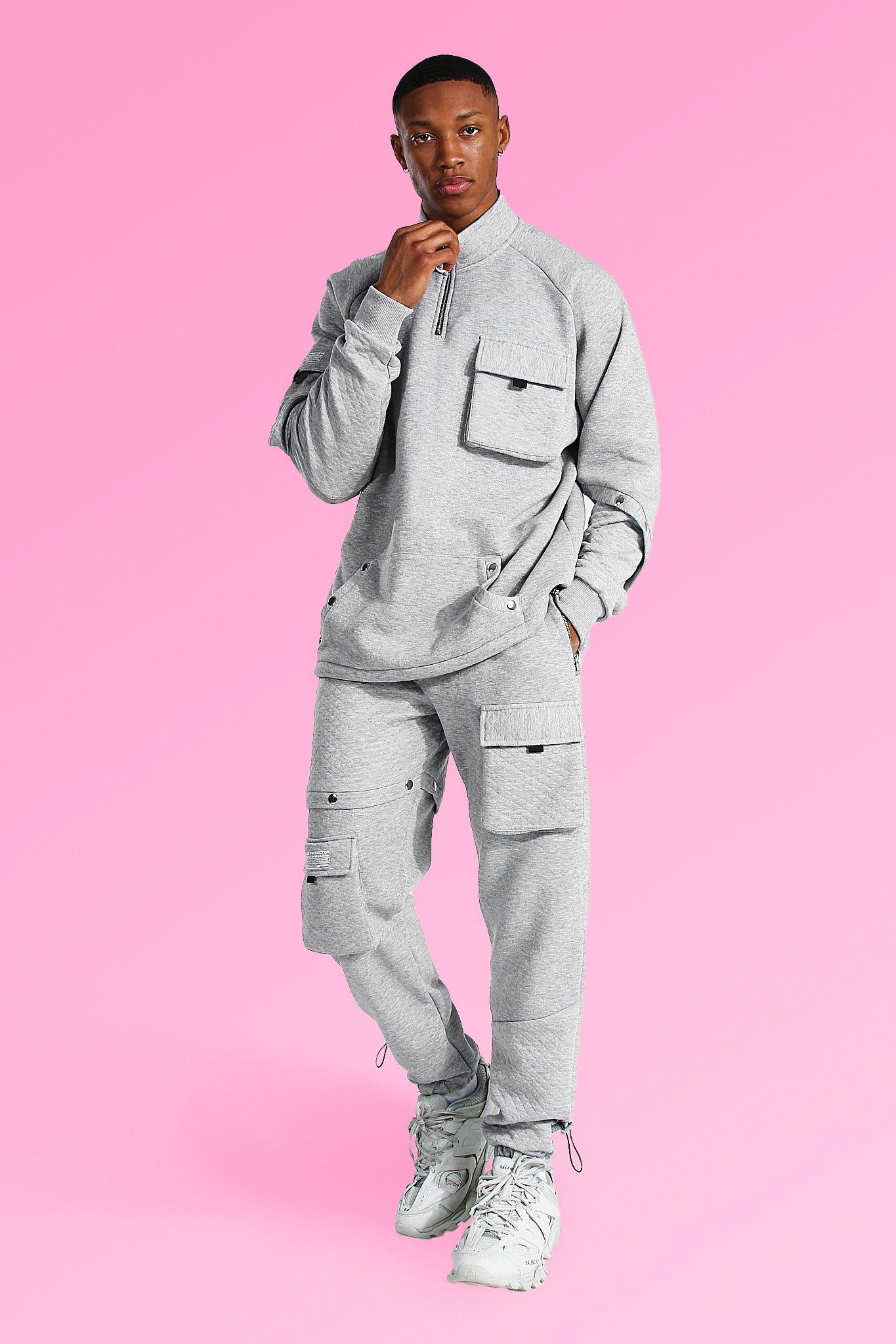 boohooman beige tracksuit