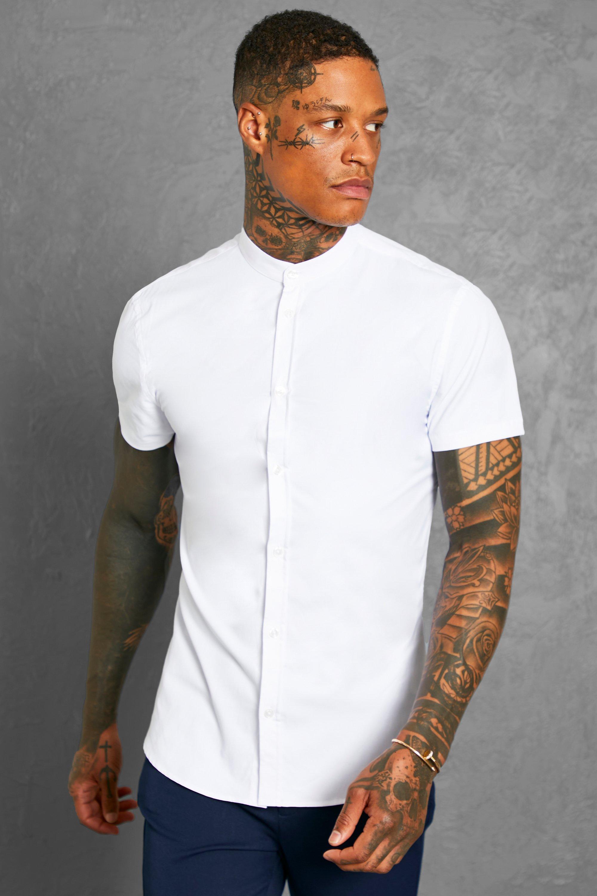 Chemise col best sale grand père homme