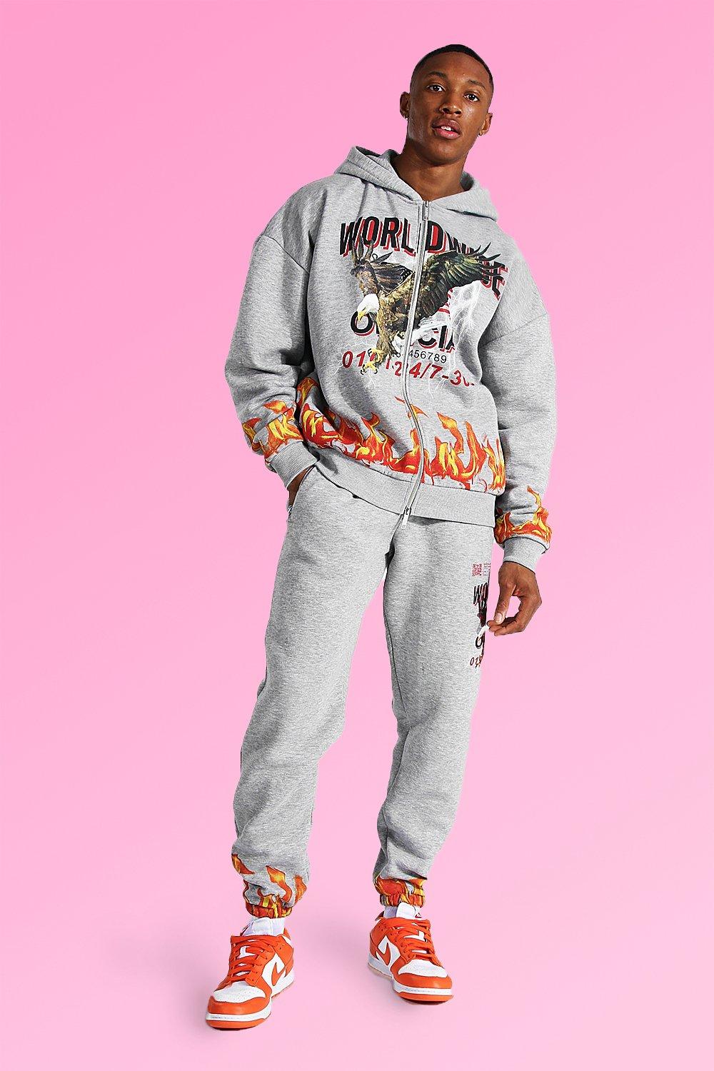 boohooman beige tracksuit