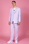Lilac Relaxed Plain Double Breasted Suit Jacket