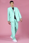Mint Relaxed Plain Double Breasted Suit Jacket