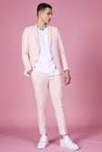 Pantalon de costume skinny court uni, Light pink