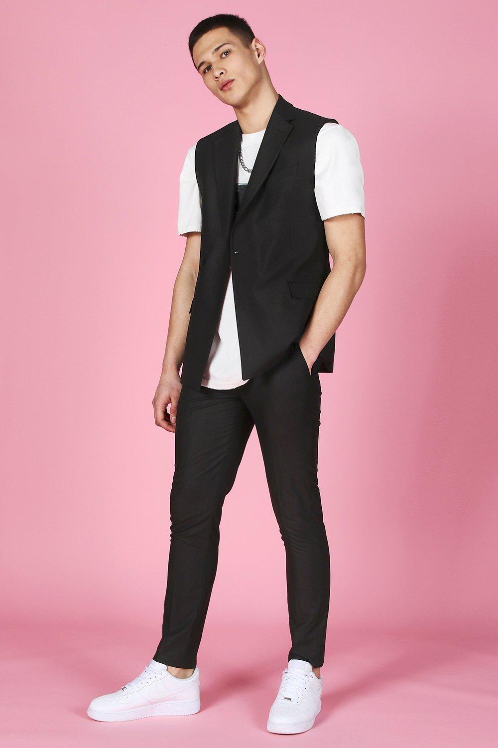 Black Skinny Plain Suit Pants
