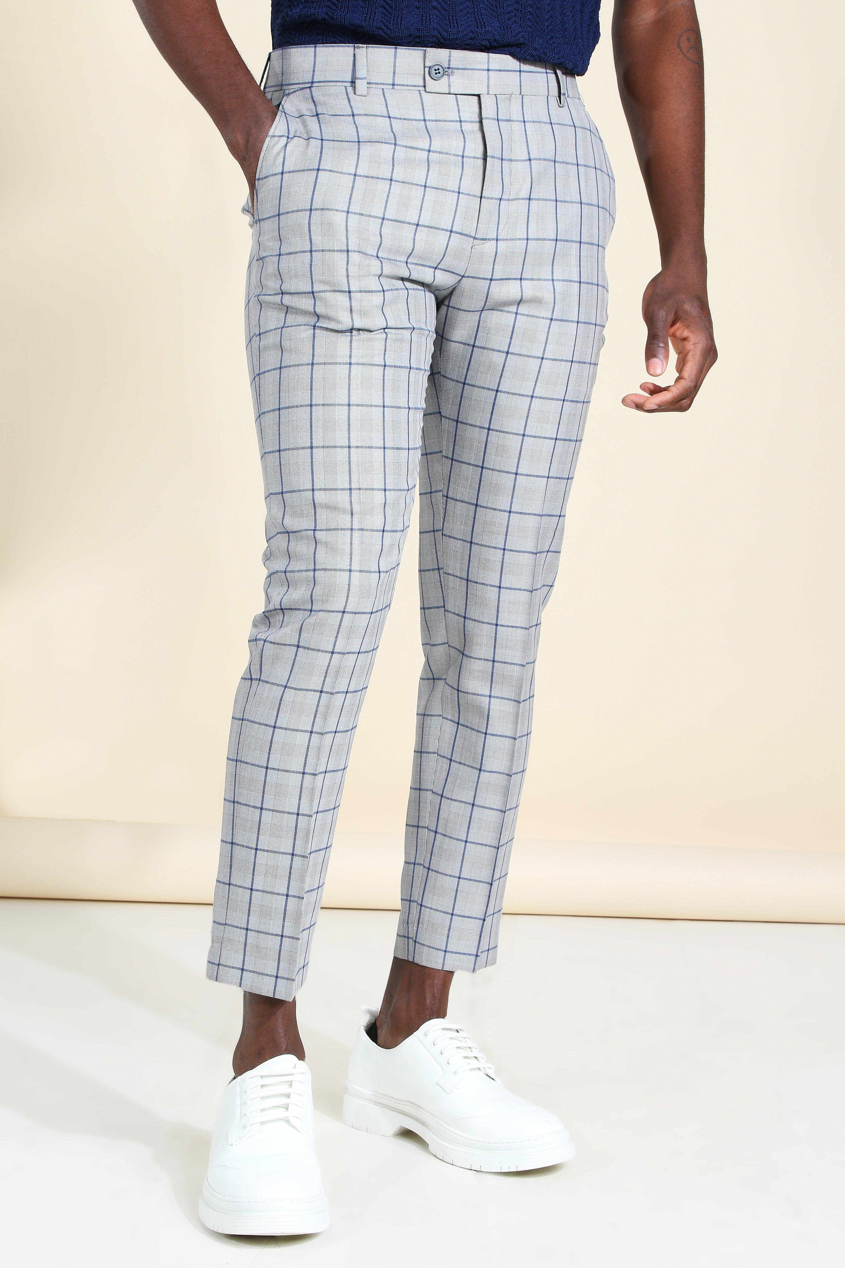 Boohooman hot sale checkered trousers