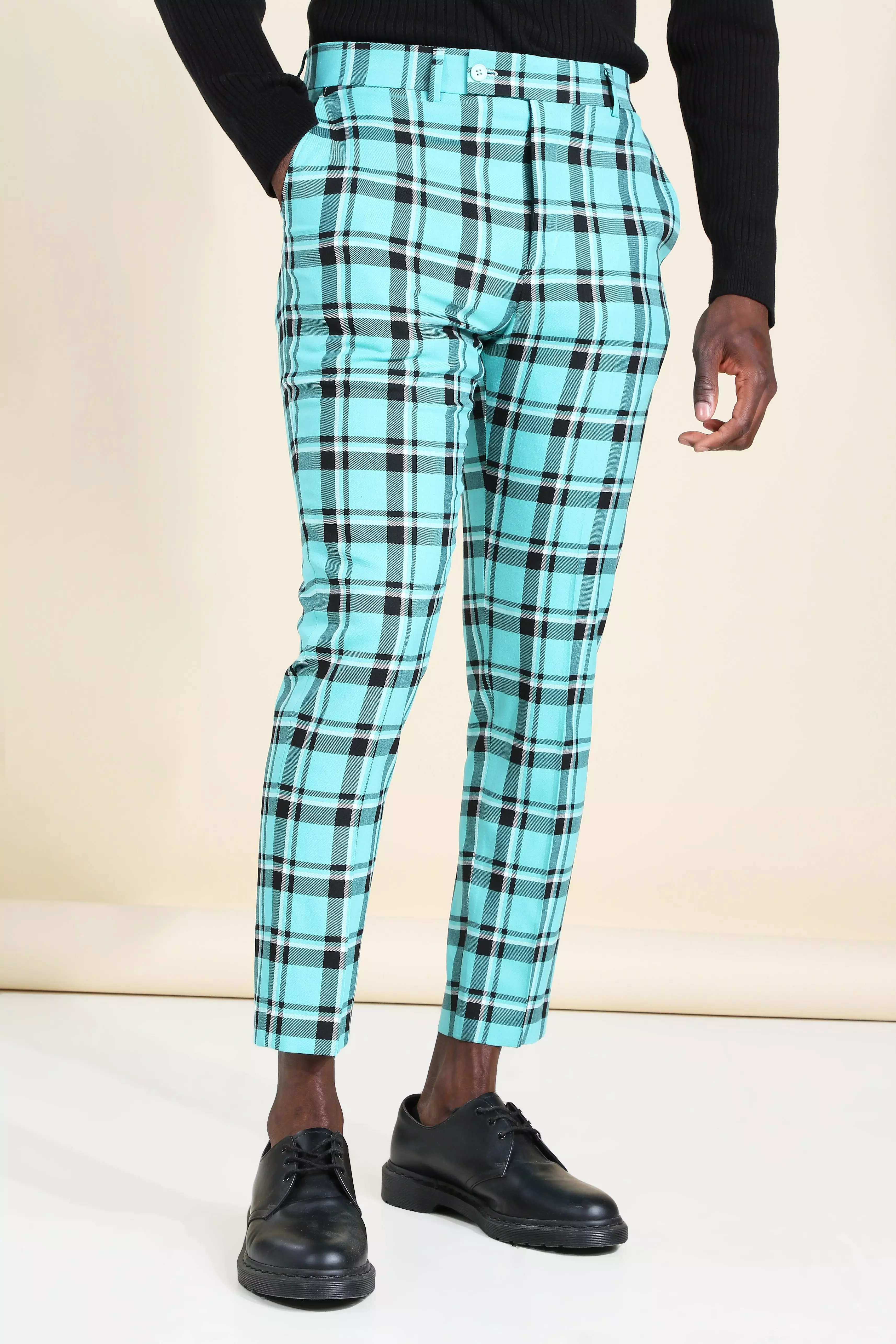 Smart tartan trousers hot sale
