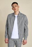 Grey Slim Check Smart Harrington Jacket