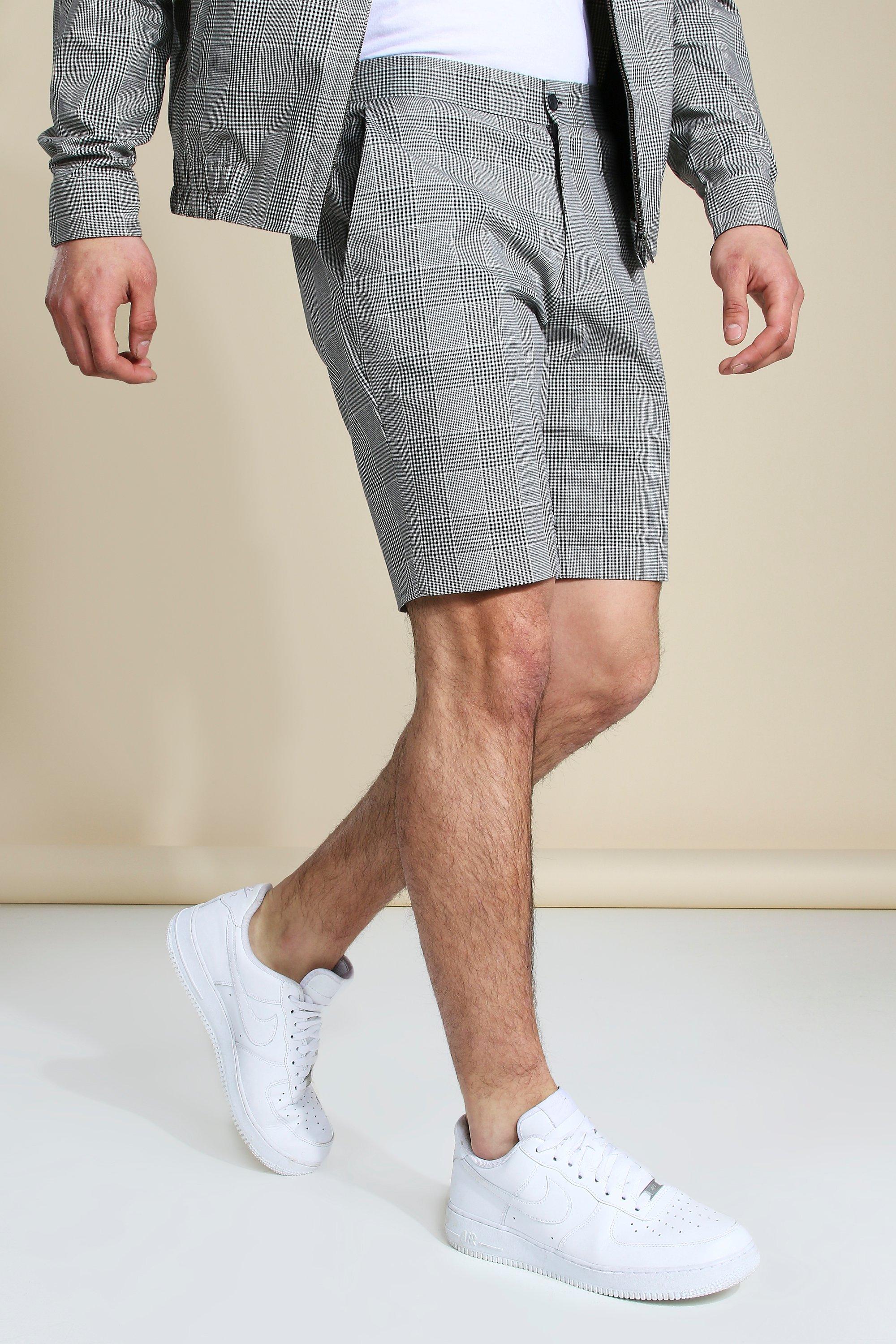 Slim Check Smart Shorts | boohooMAN USA