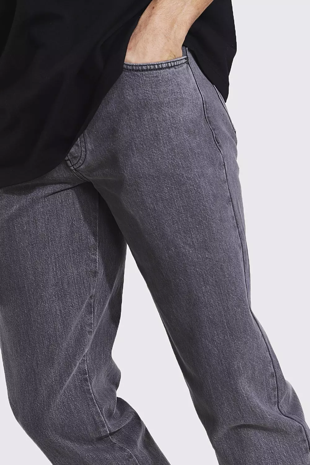 Charcoal Tall Relaxed Fit Buckle Hem Worker Jeans alternative image