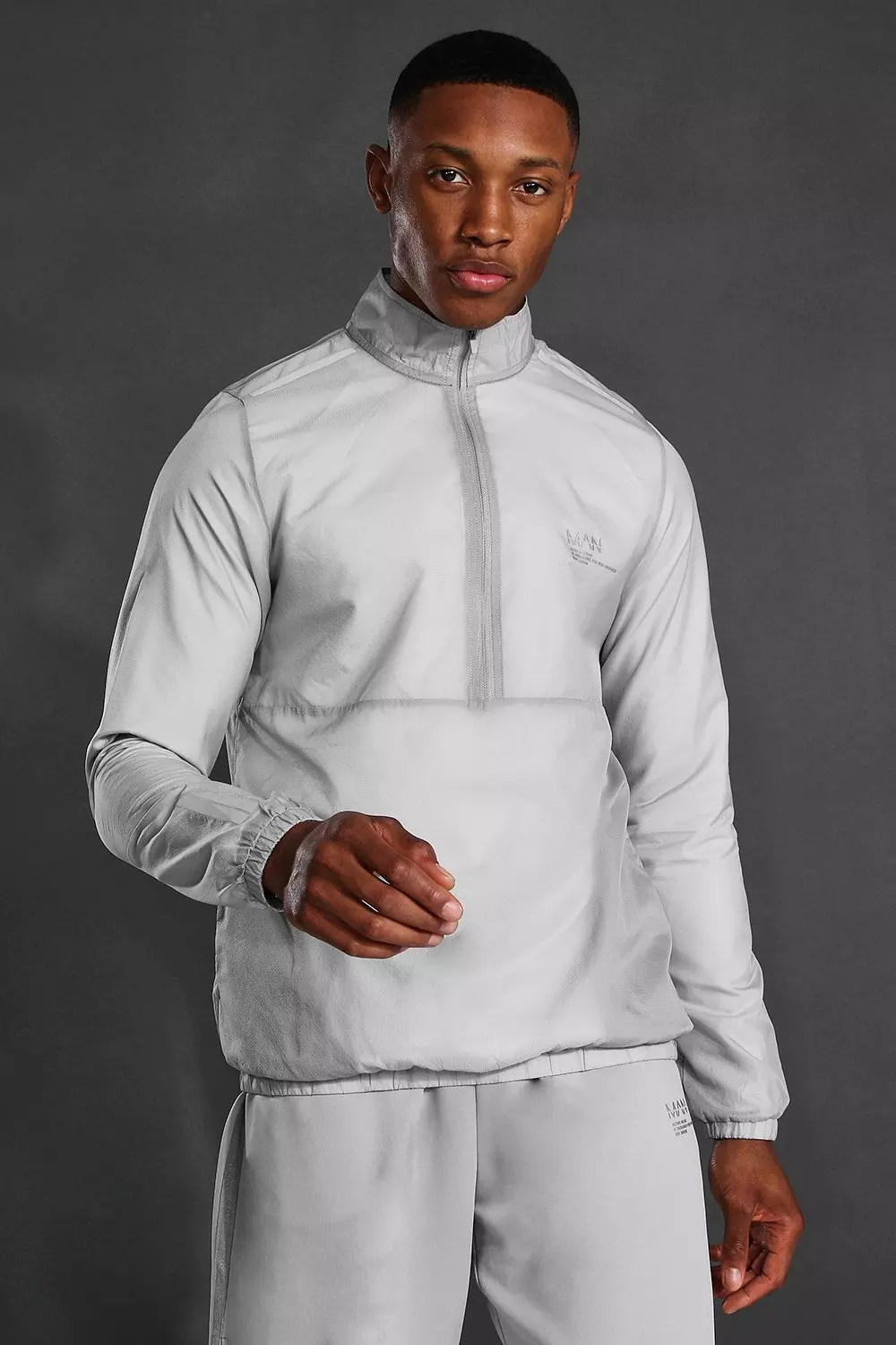 Man Active Translucent 1 2 Zip Running Jacket boohooMAN IE