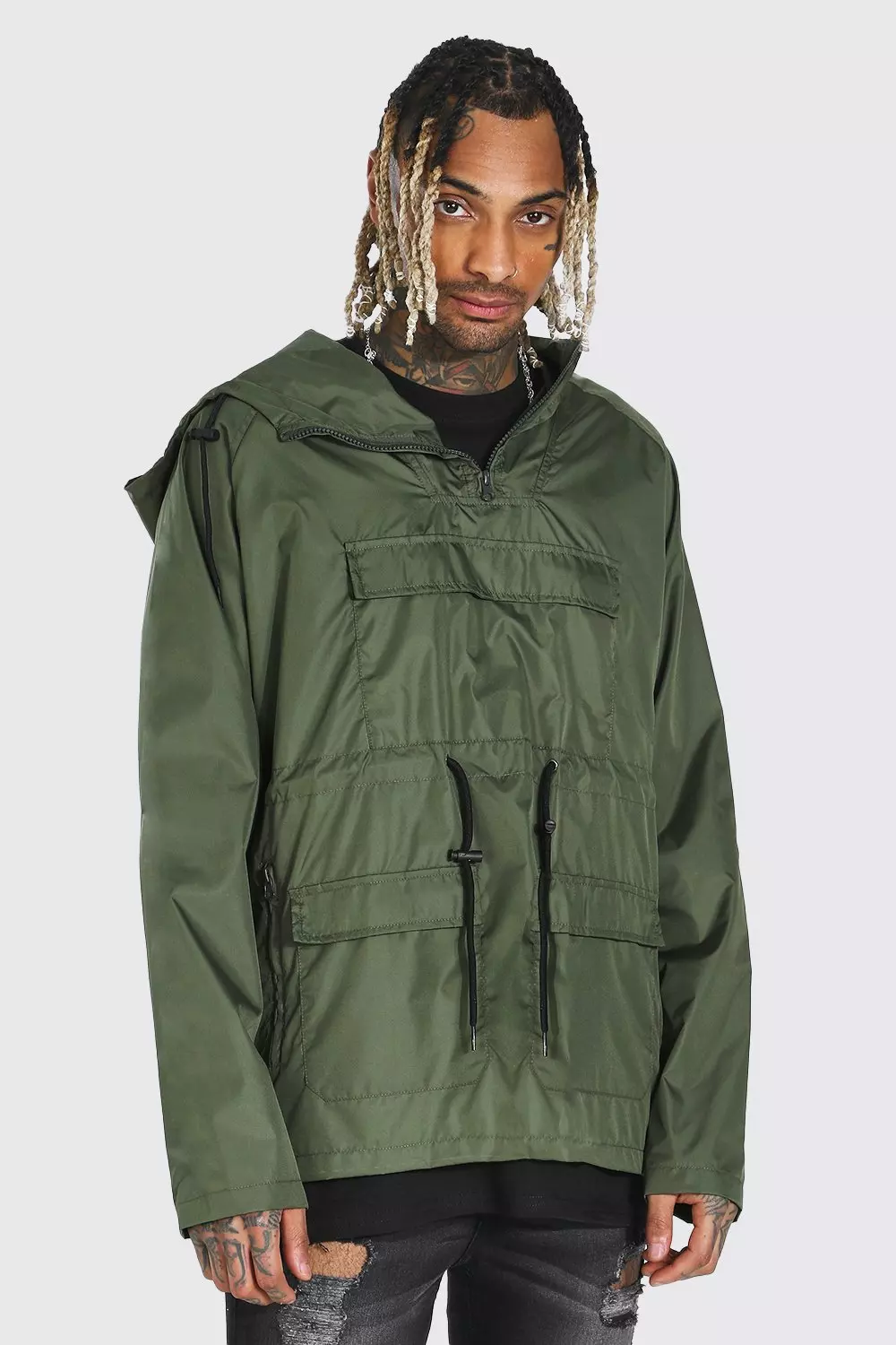 Lightweight Overhead Multi Pocket Parka boohooMAN