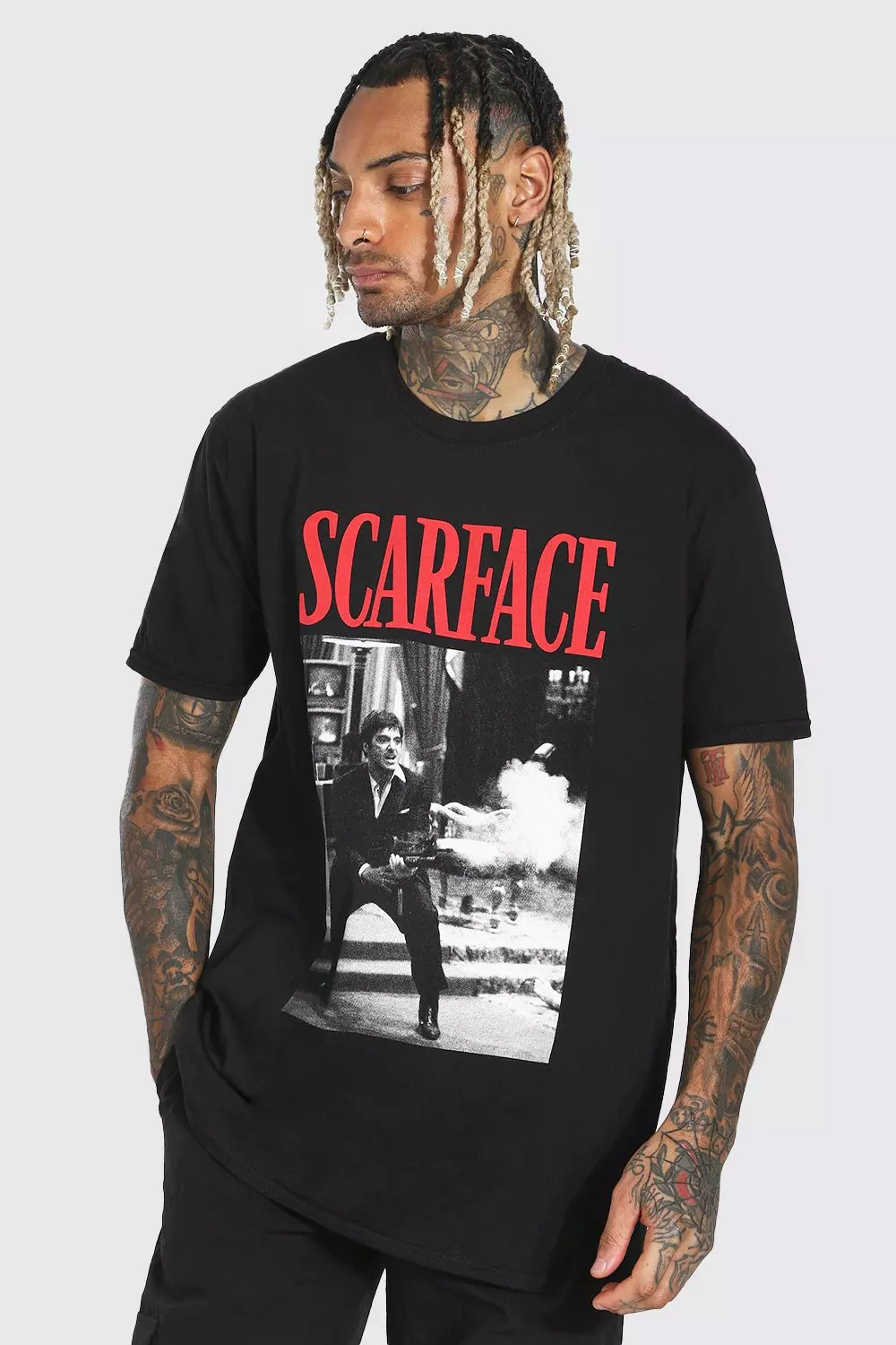 Oversized Scarface License T-shirt Black