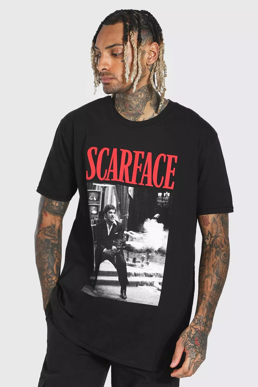 Oversized Scarface License T-shirt | boohooMAN USA