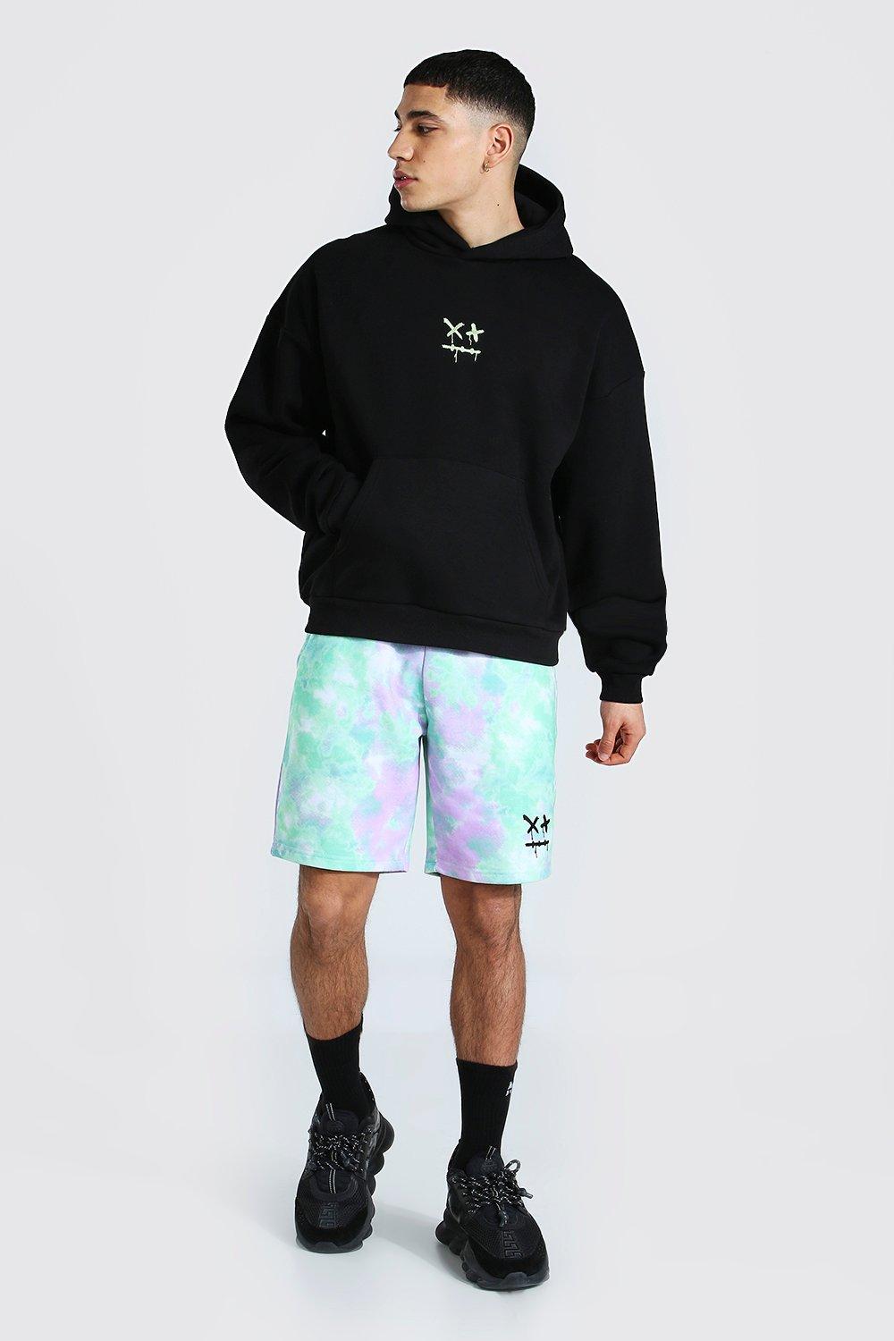 Boohooman shorts and discount hoodie