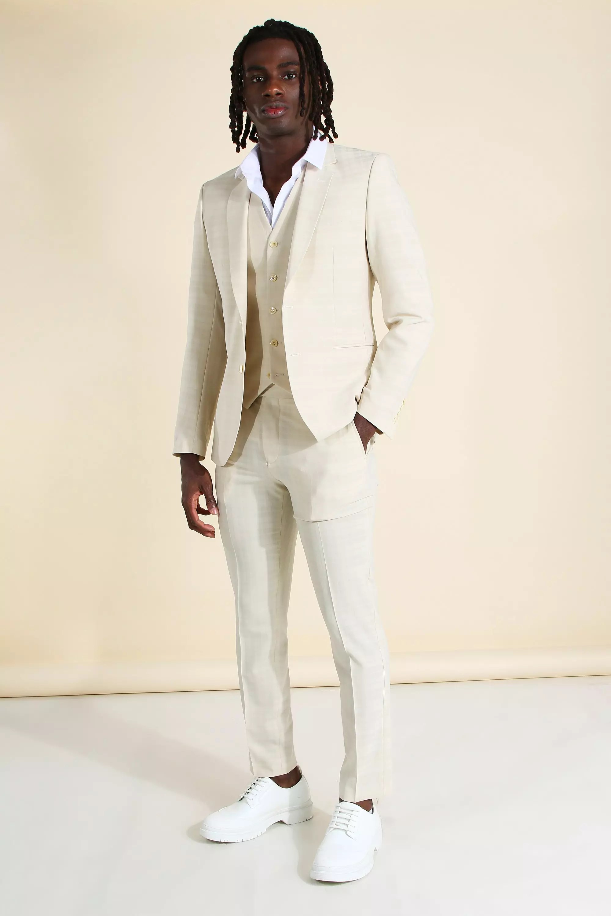 Skinny check suit clearance