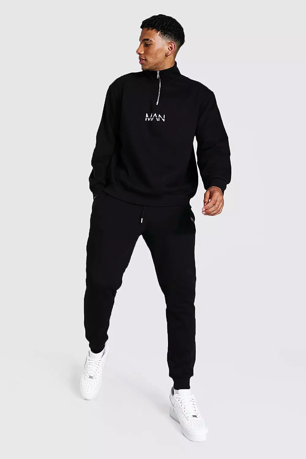 Oversized Original Man Half Zip Tracksuit boohooMAN DE