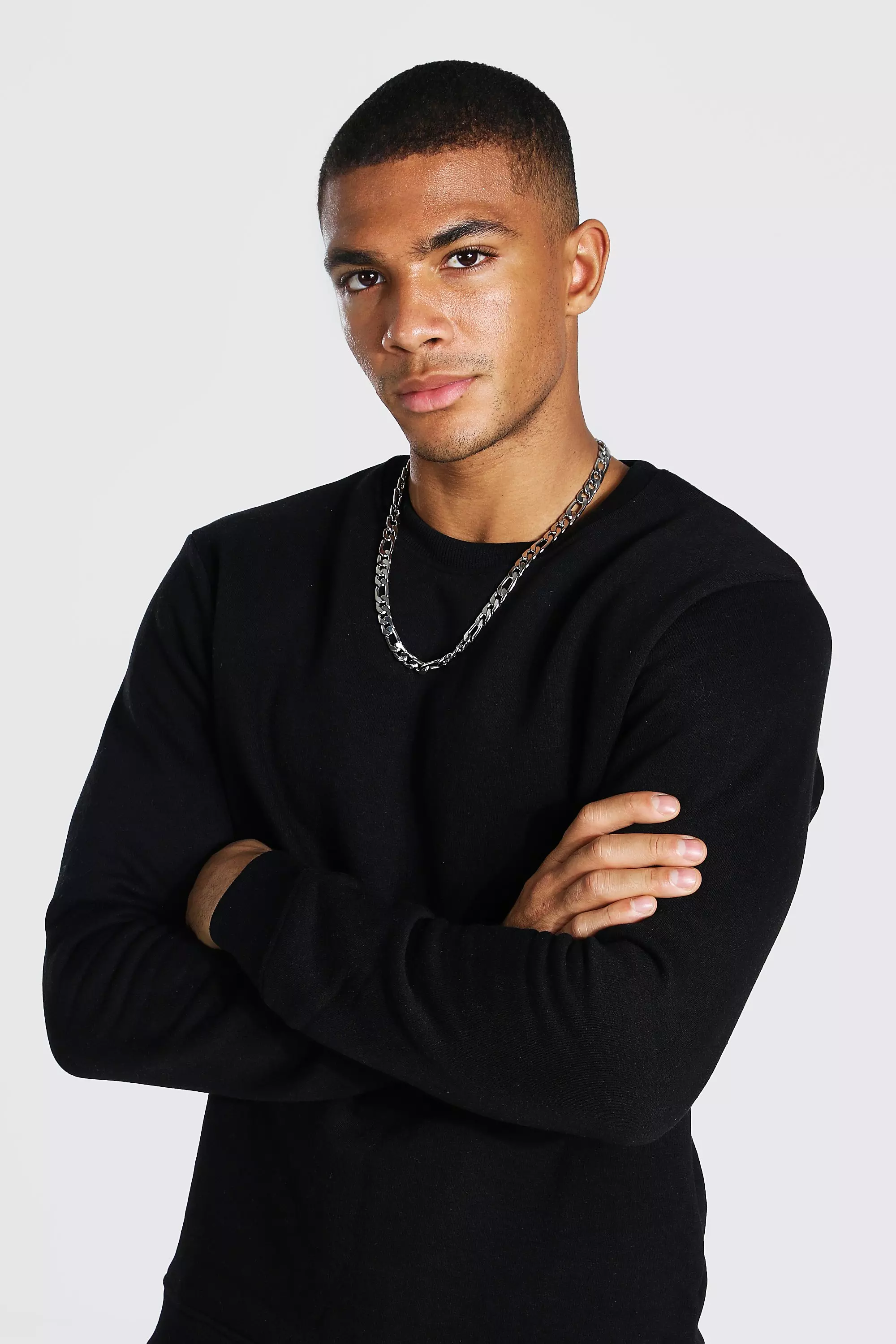 Slim fit crew neck sweatshirt sale