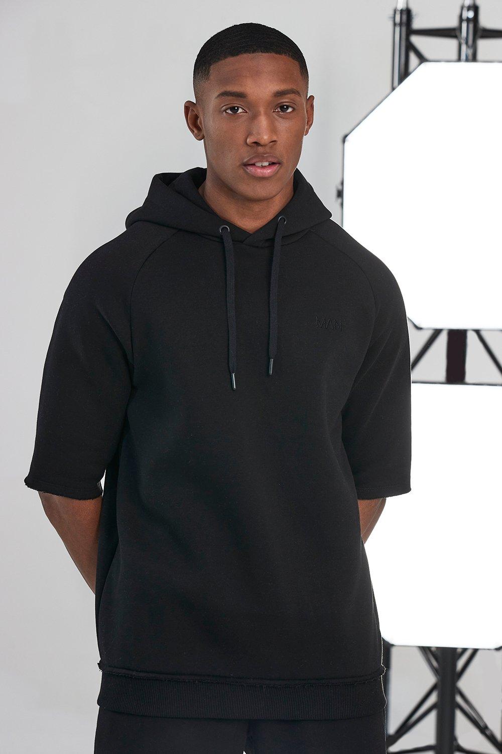 Oversized hoodie short online sleeve