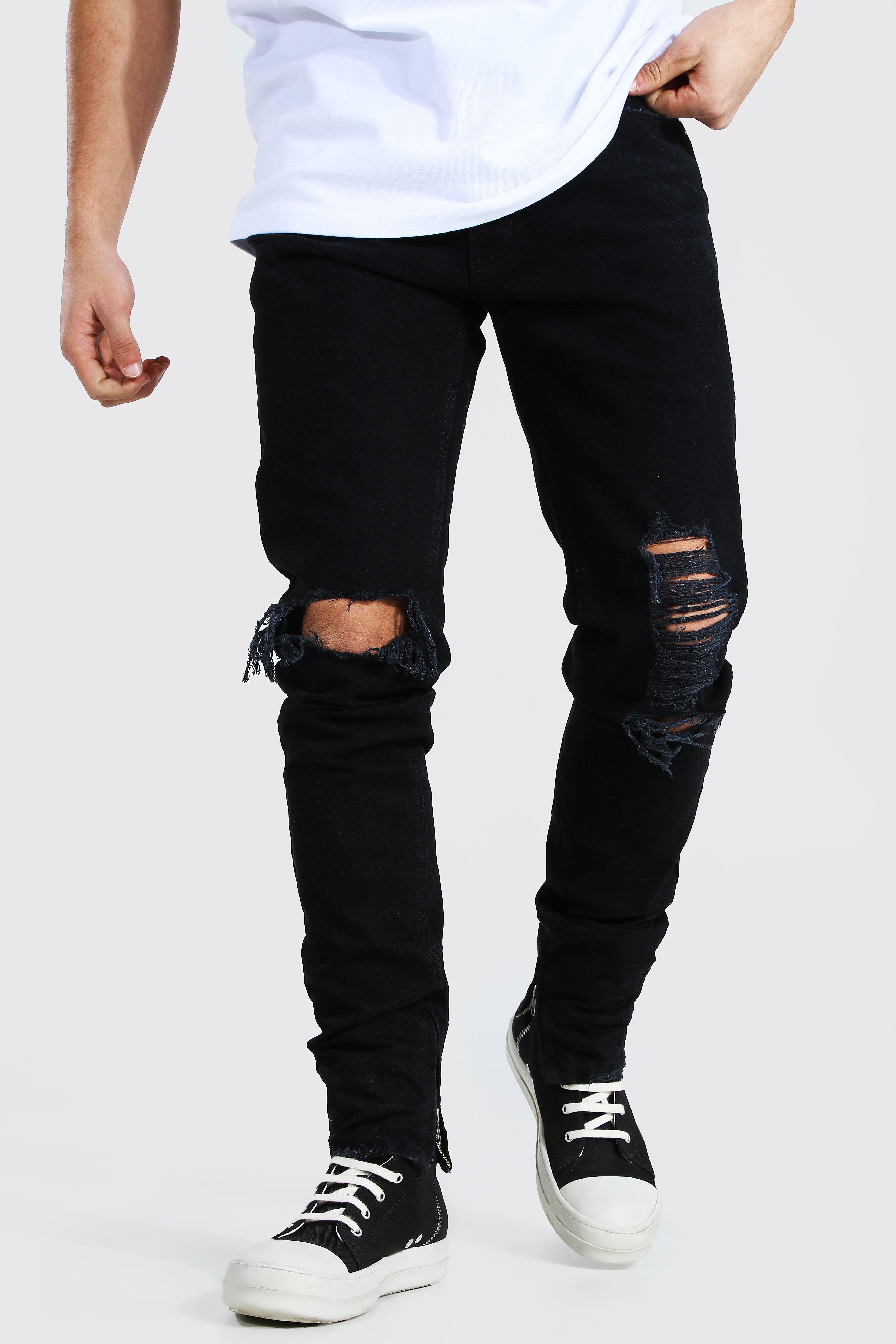 black ripped jean men