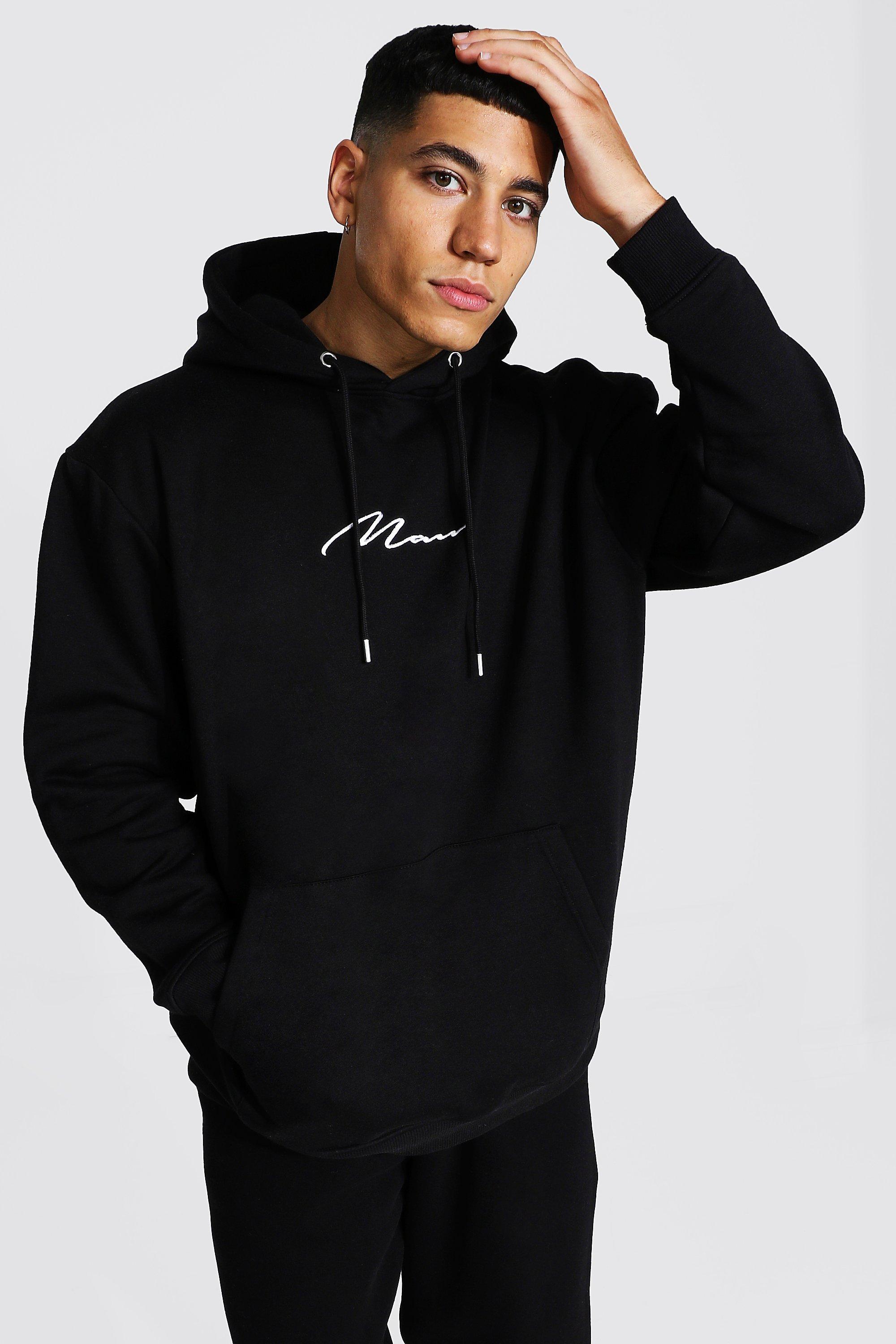 Boohooman black discount and white hoodie