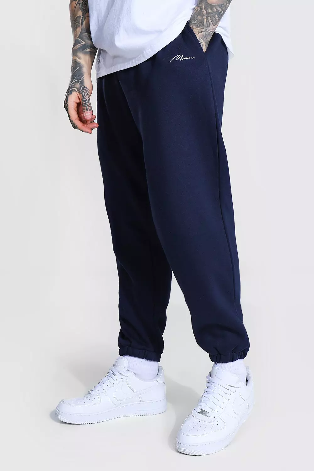 Boohooman loose fit joggers sale