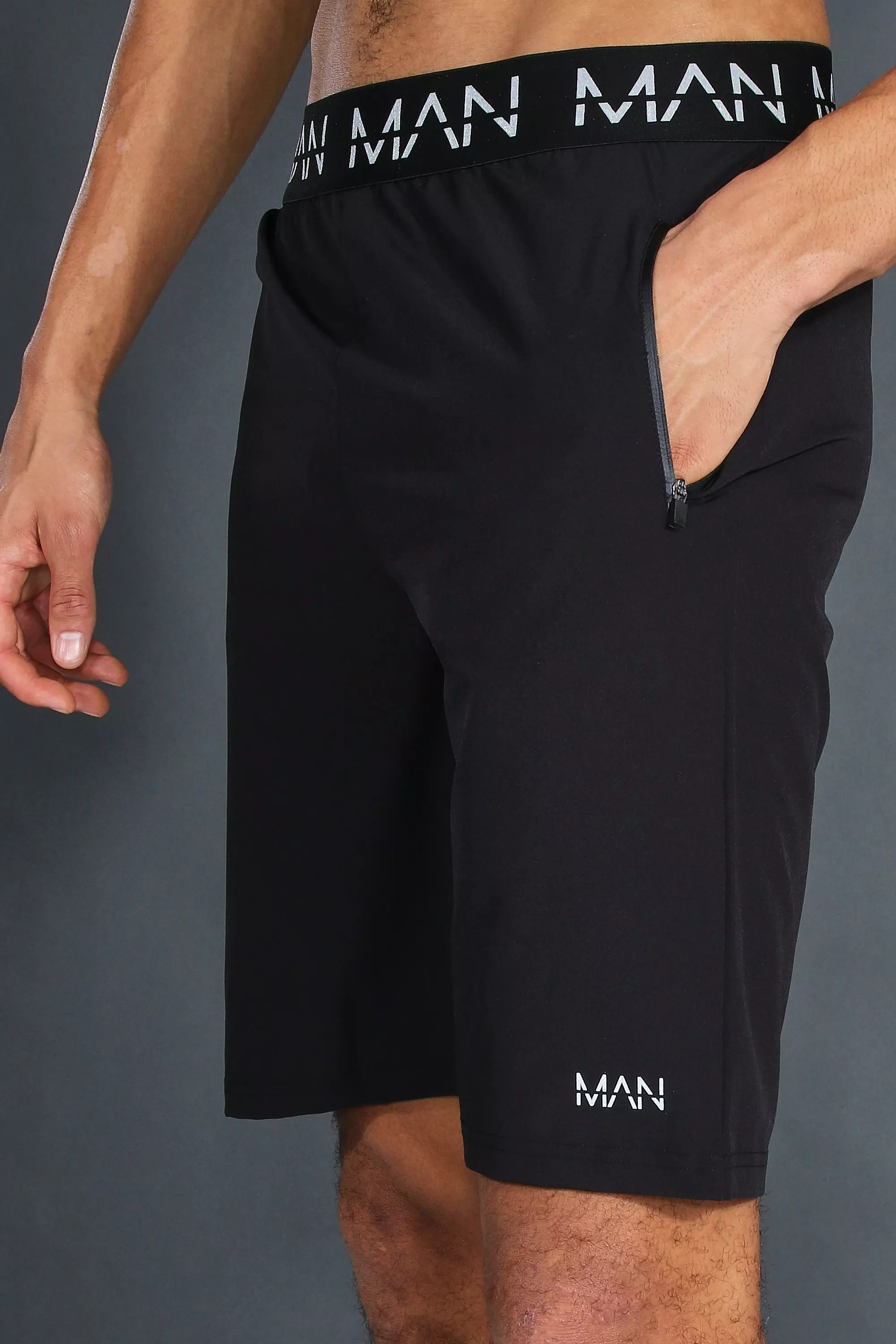 Tall Man Active Gym Zip Pocket Regular Fit 9inch Shorts boohooMAN USA