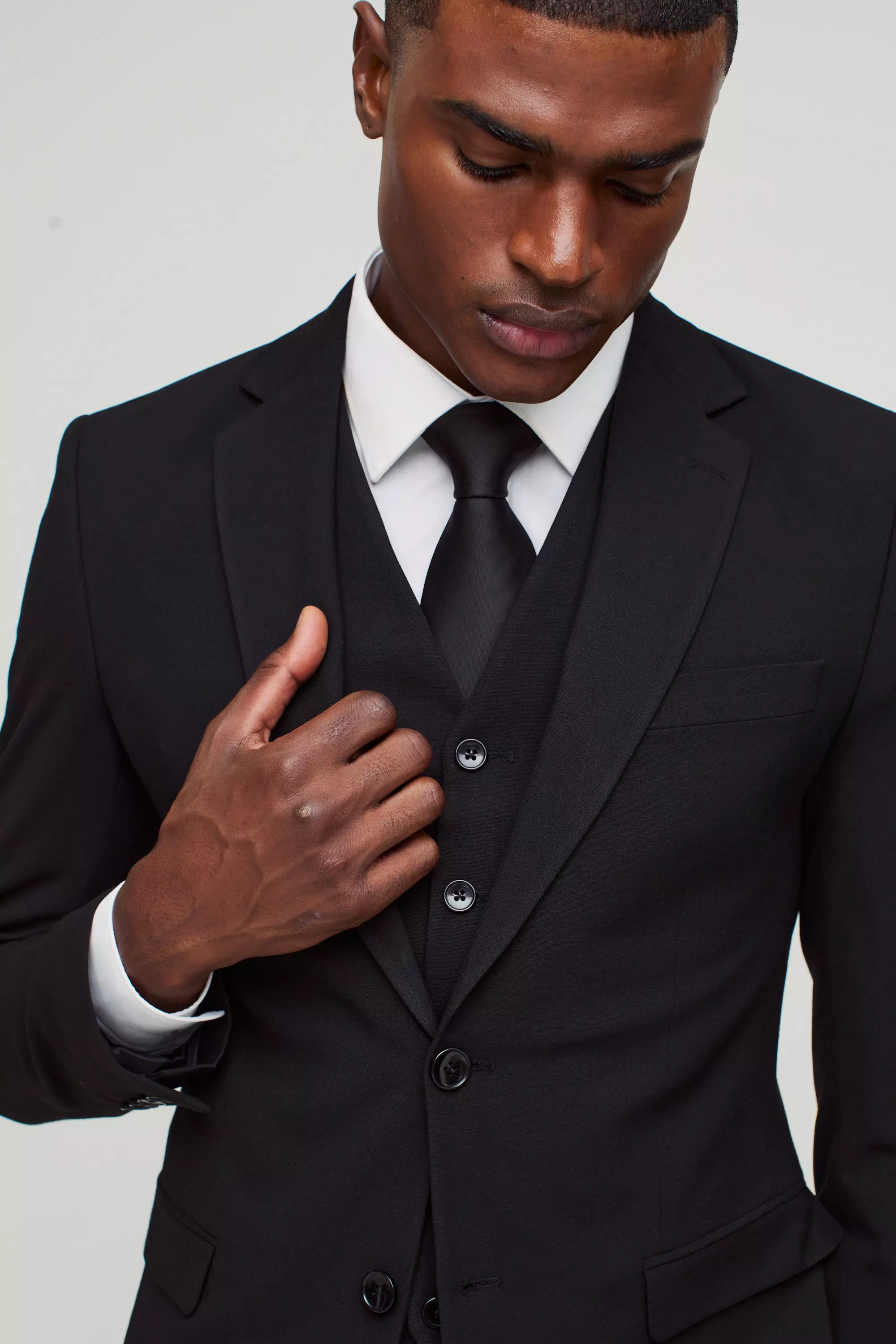 Skinny Black Single Breasted Jacket autre image